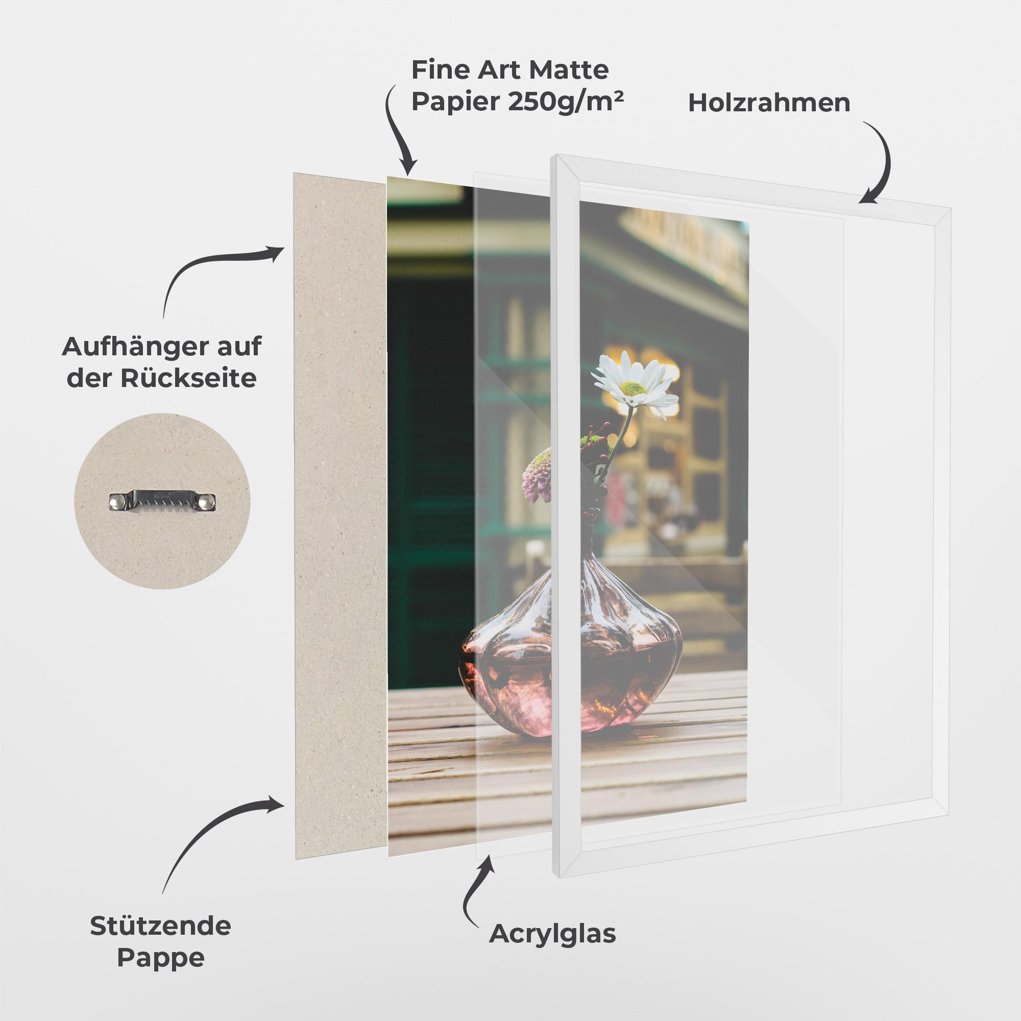 Gerahmte Poster Pink Vase Flower mockup 1