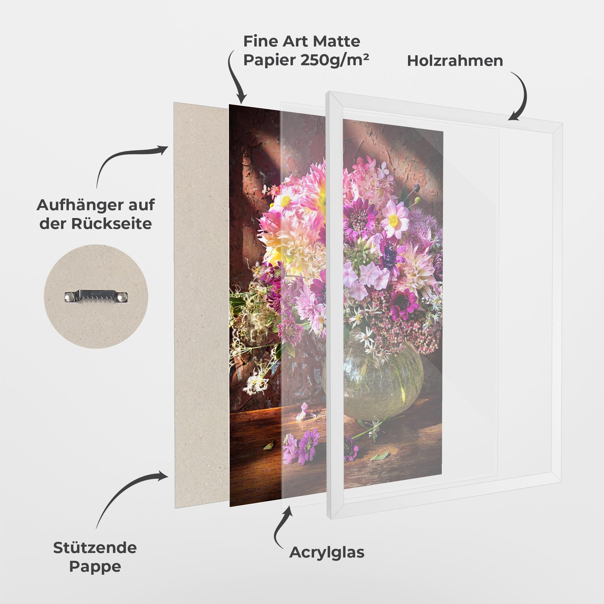 Gerahmte Poster Purple Flowers Vasw mockup 1