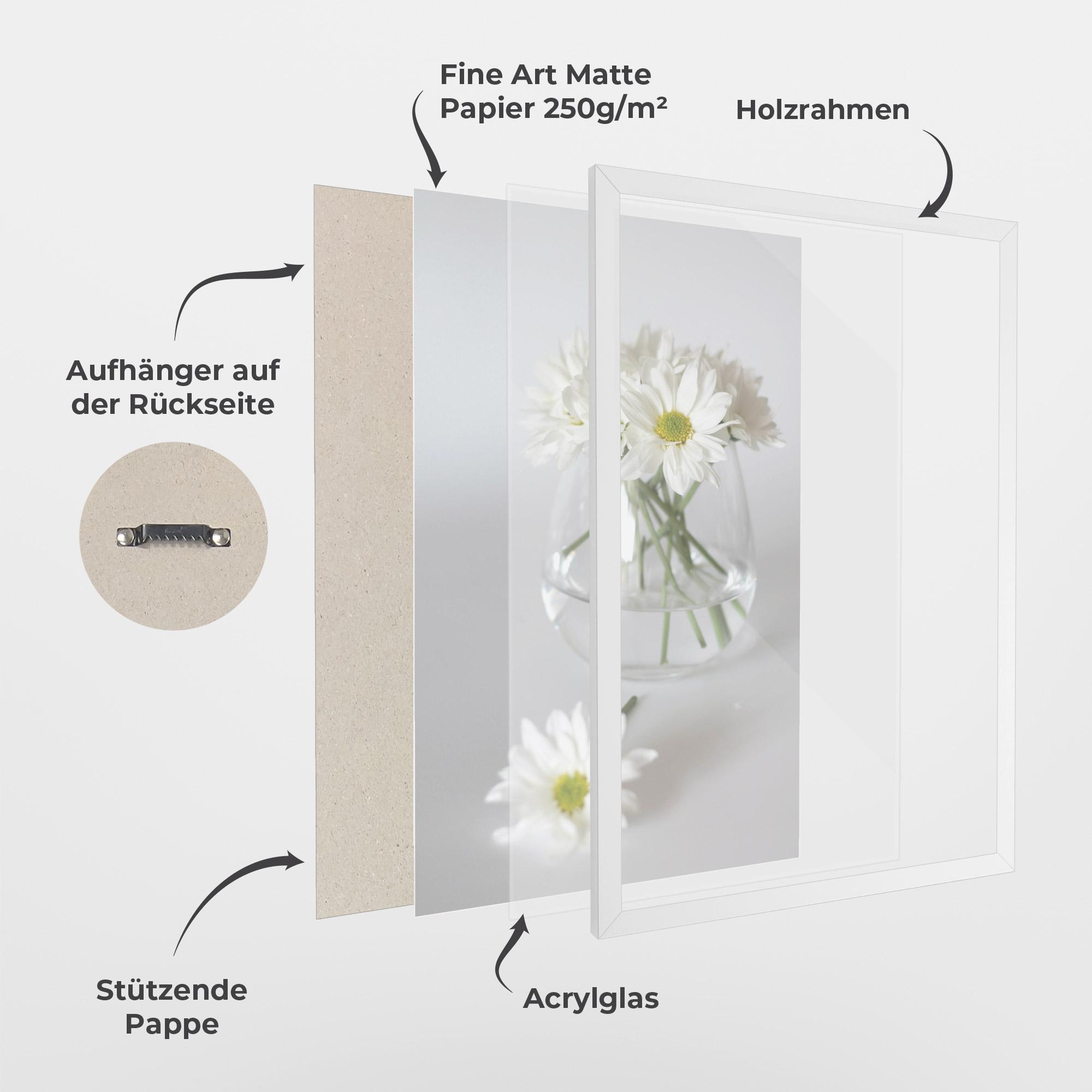 Gerahmte Poster Transparent Vase mockup 1