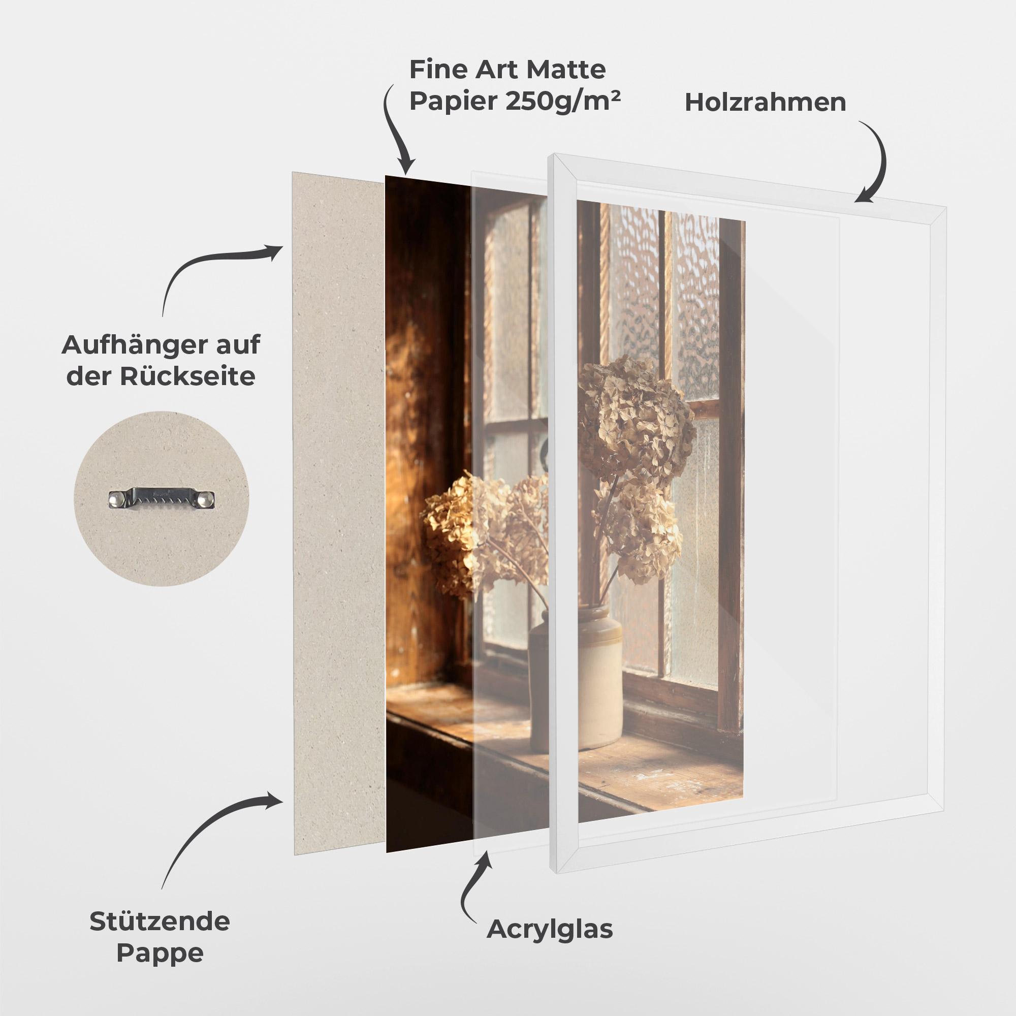 Gerahmte Poster Vintage Vase Flowers mockup 1