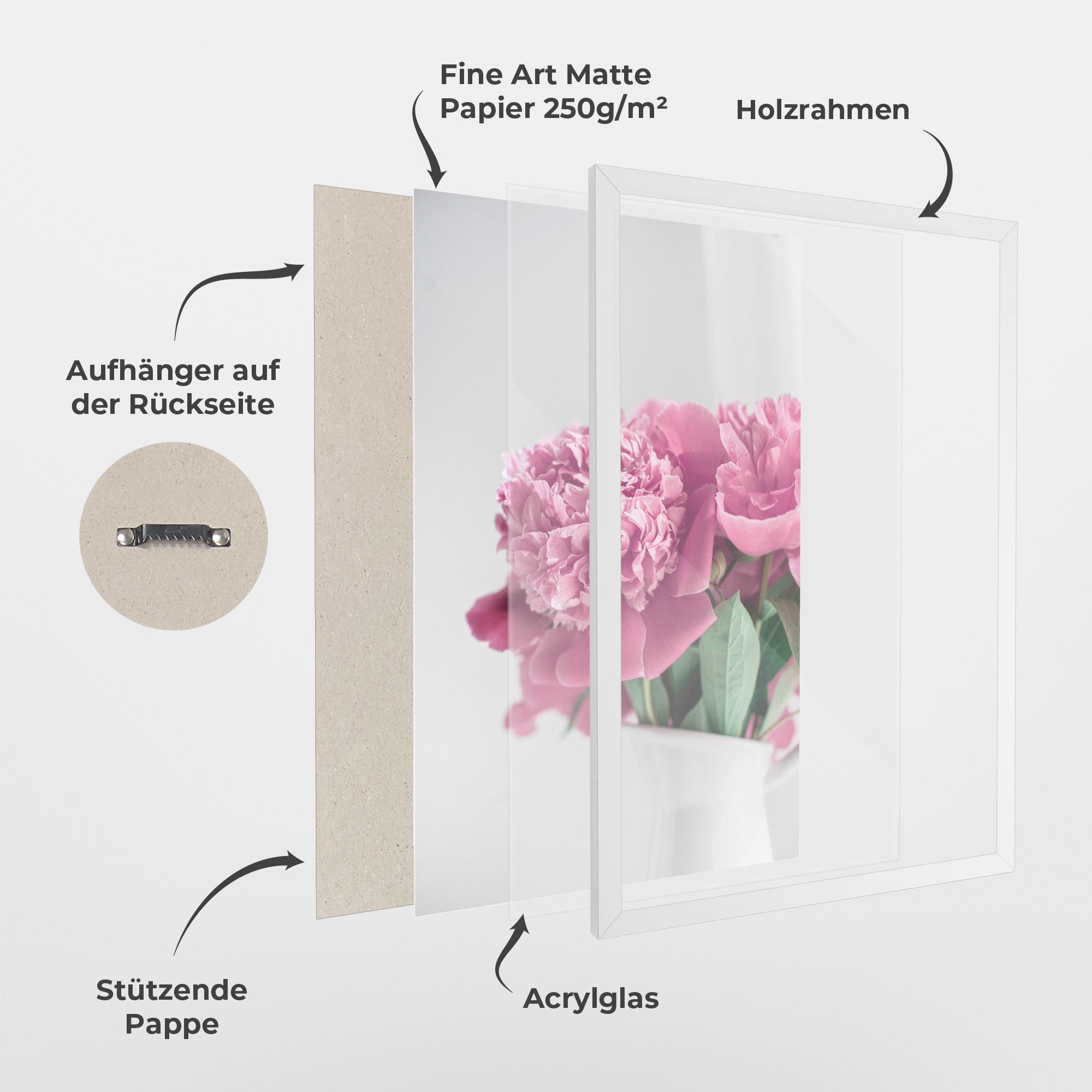 Gerahmte Poster White Vase Pink mockup 1