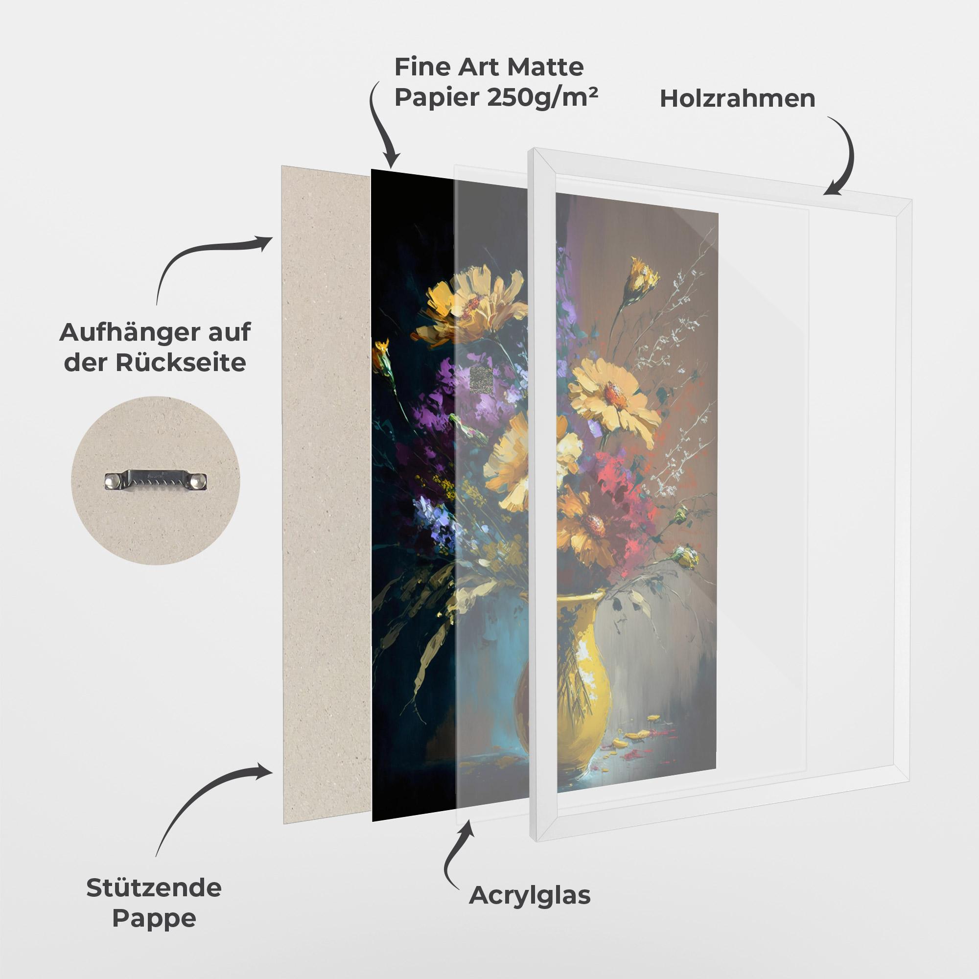 Gerahmte Poster Yellow Art Vase mockup 1