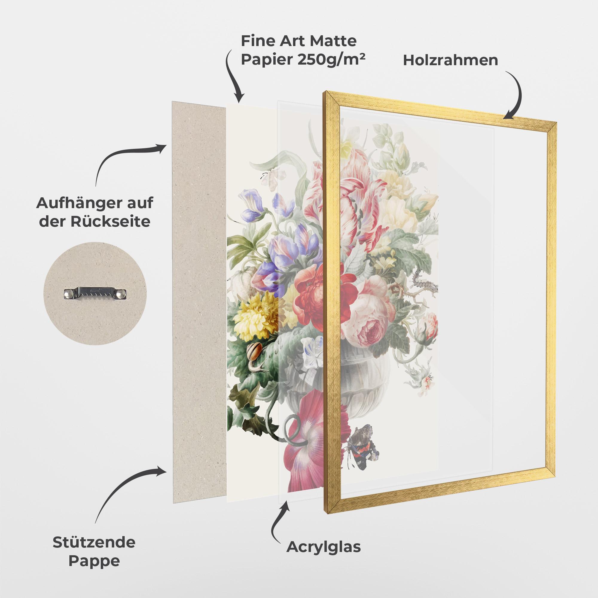 Gerahmte Poster Butterfly Vase mockup 1