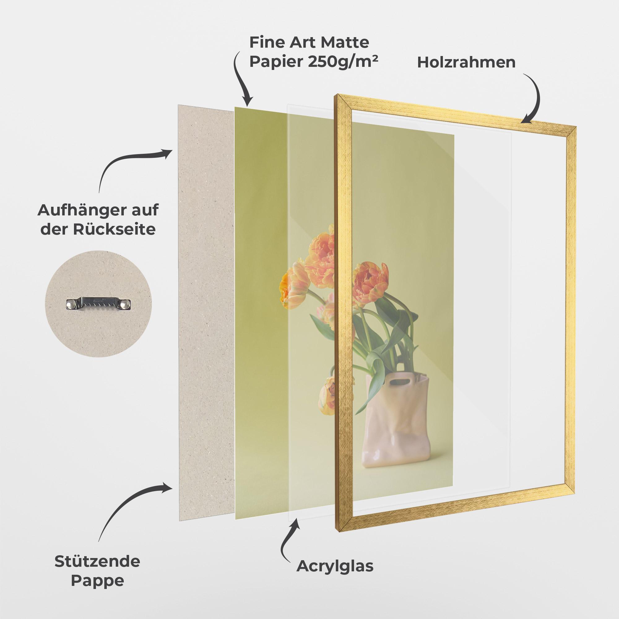 Gerahmte Poster Cream Cool Vase mockup 1