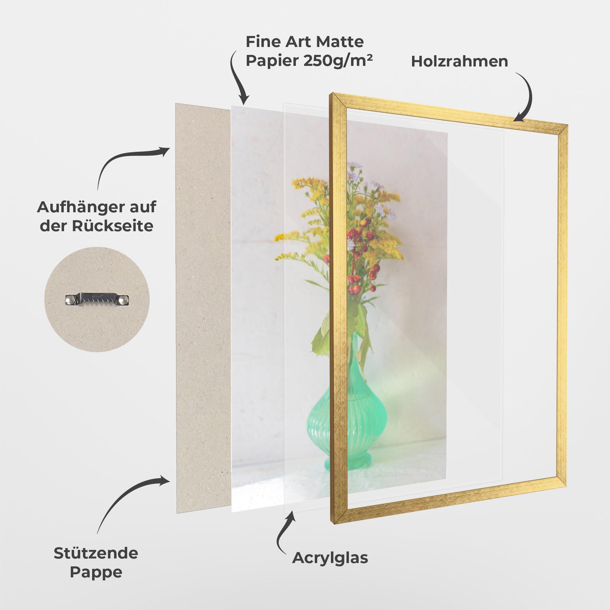 Gerahmte Poster Green Pretty Vase mockup 1