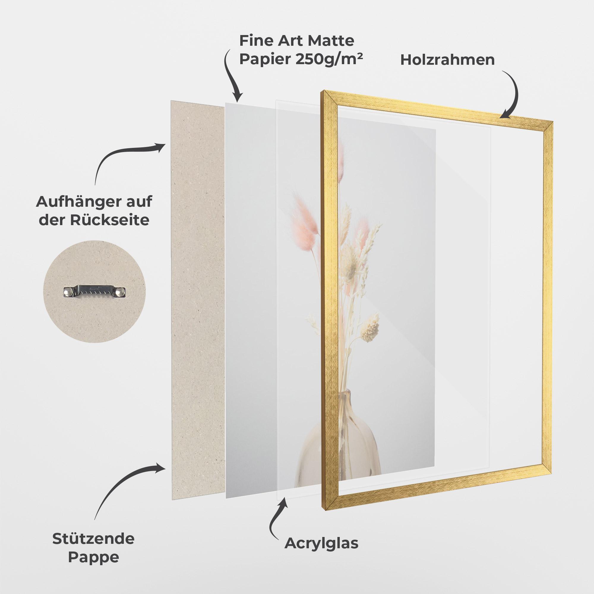 Gerahmte Poster Pink Cream Flower Vase mockup 1