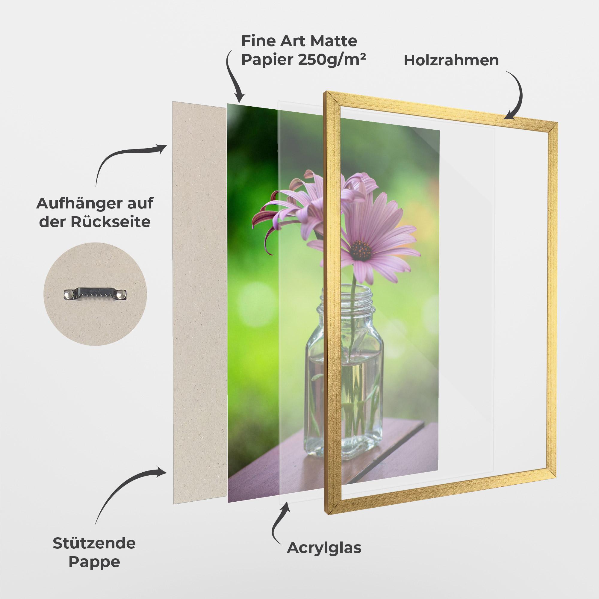 Gerahmte Poster Pink Flower Vase mockup 1