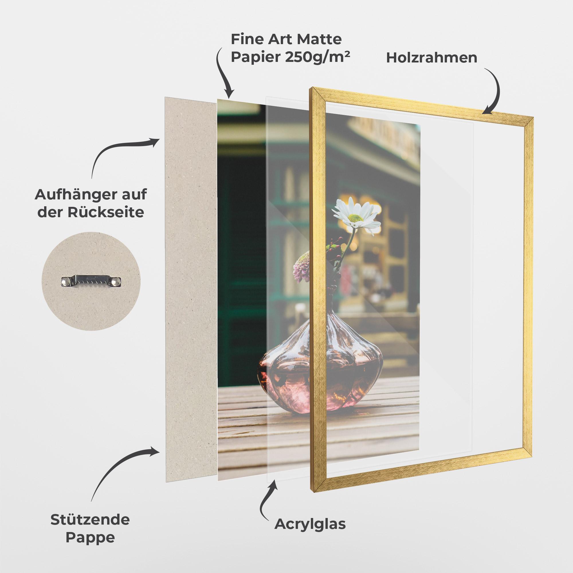 Gerahmte Poster Pink Vase Flower mockup 1