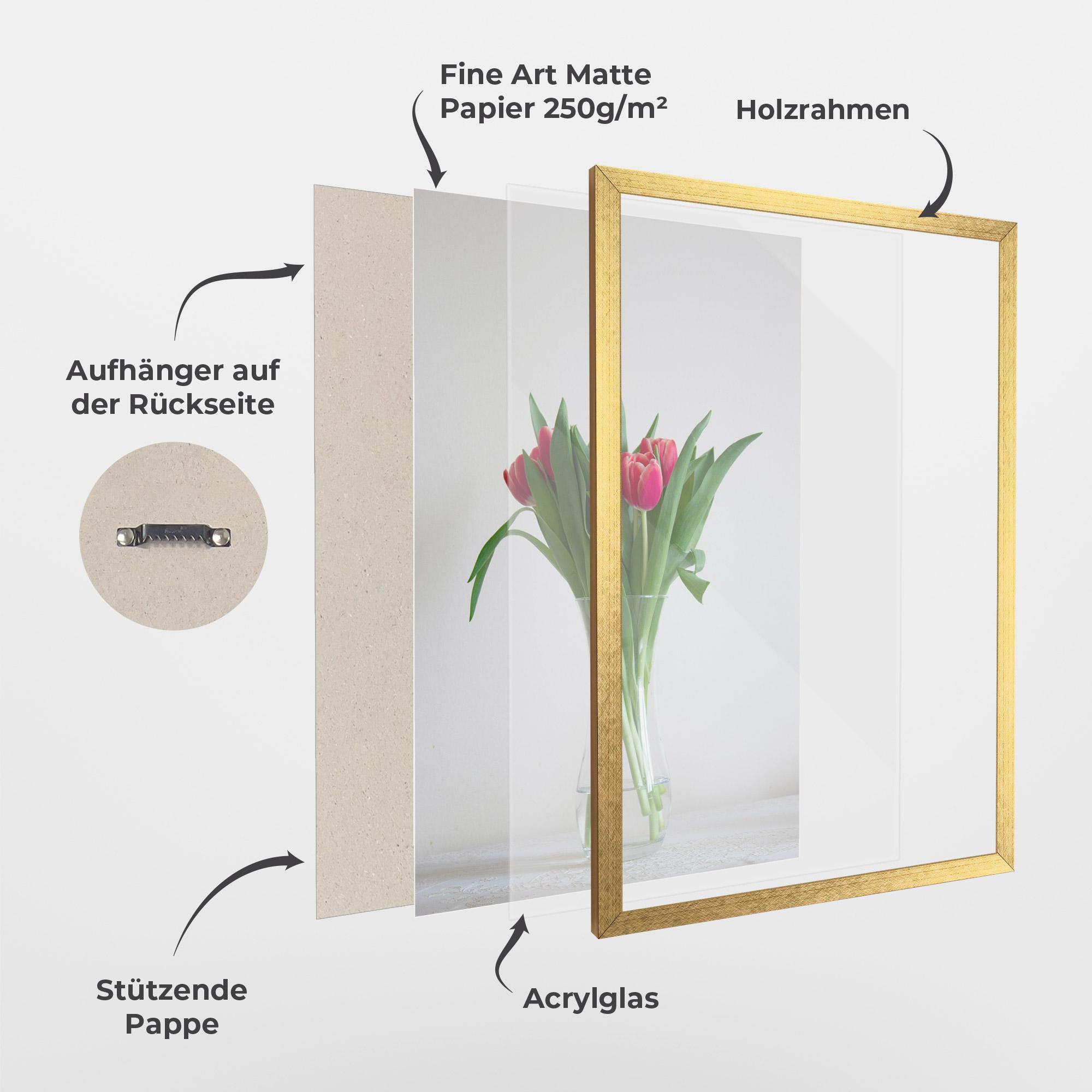 Gerahmte Poster Pretty Tulips Vase mockup 1