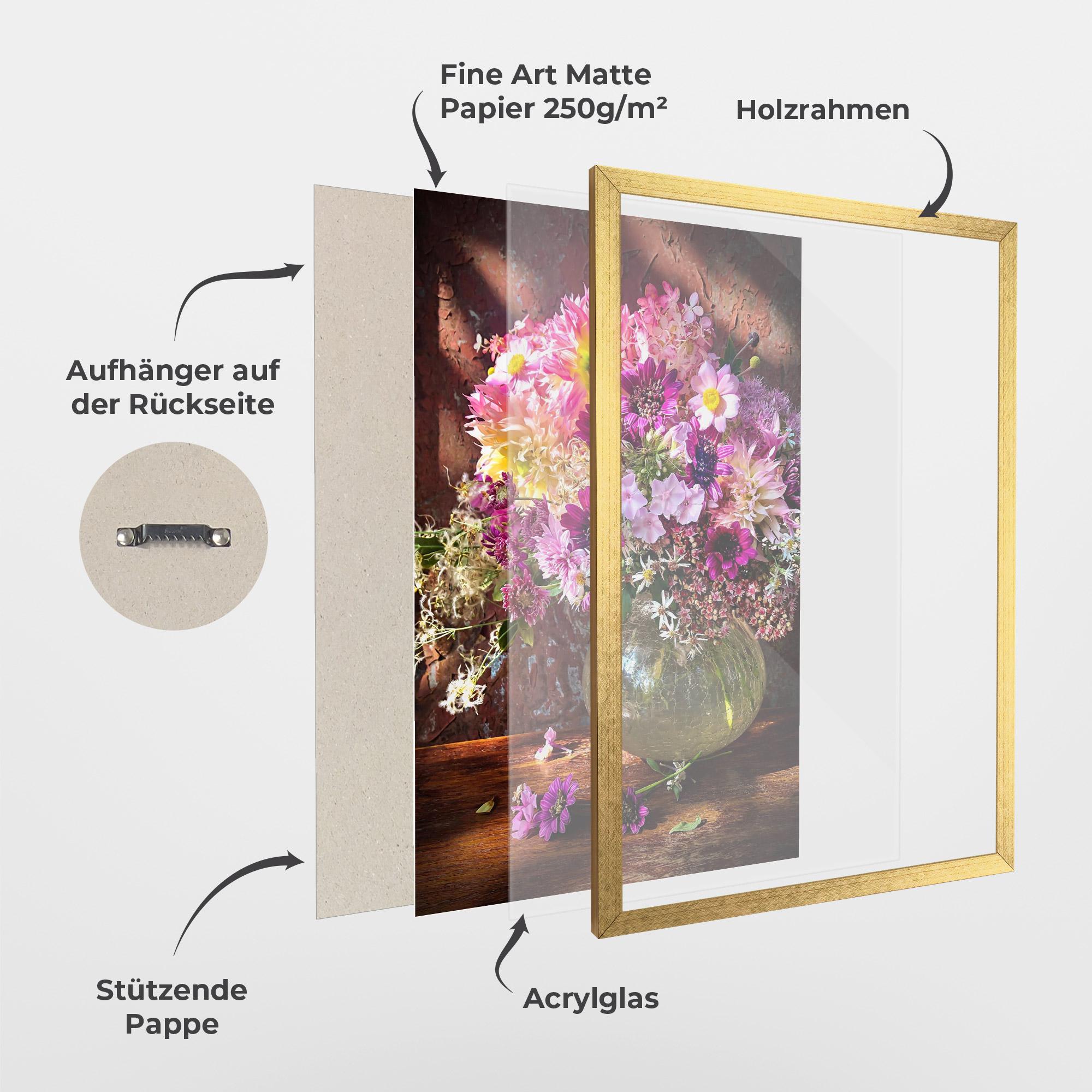 Gerahmte Poster Purple Flowers Vasw mockup 1