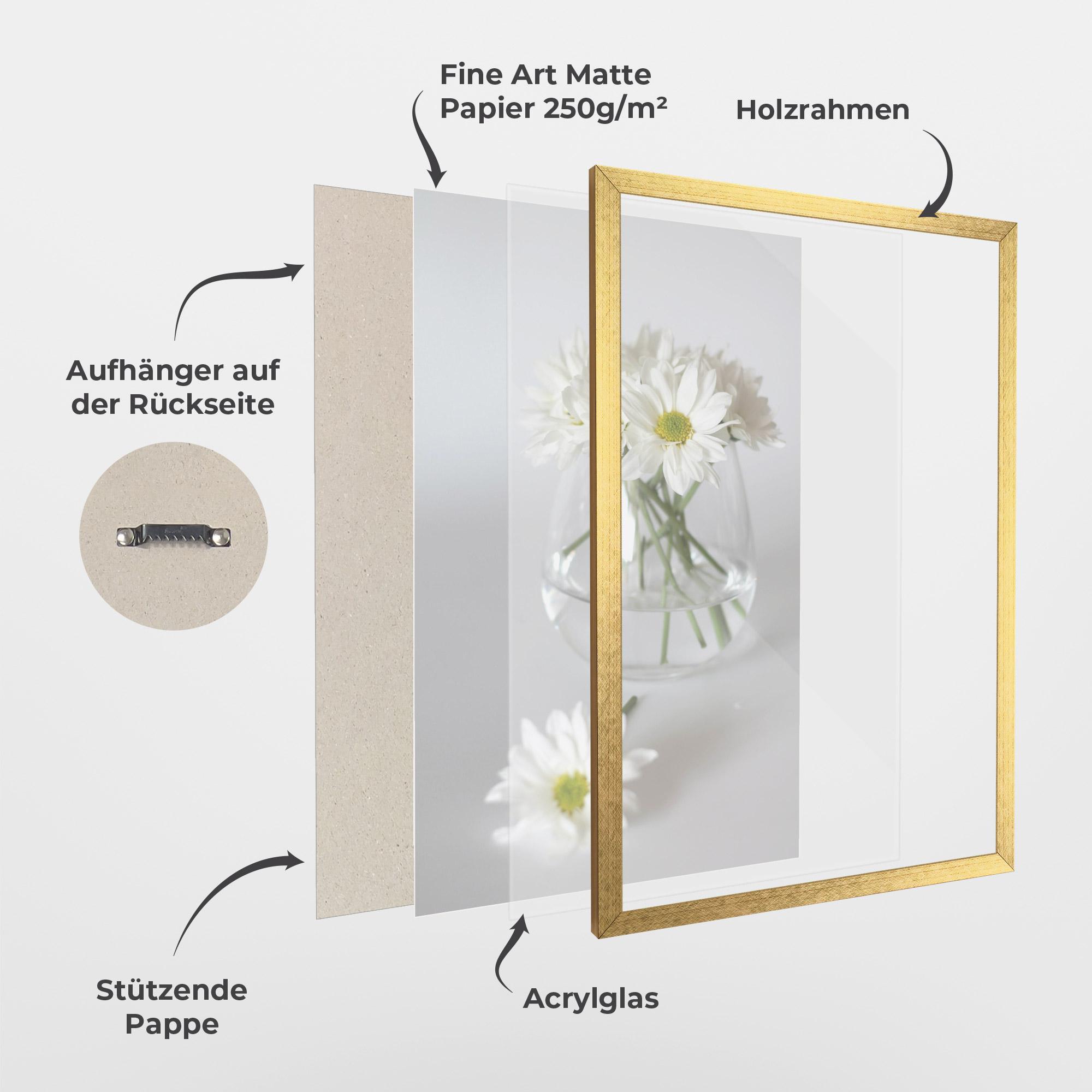 Gerahmte Poster Transparent Vase mockup 1