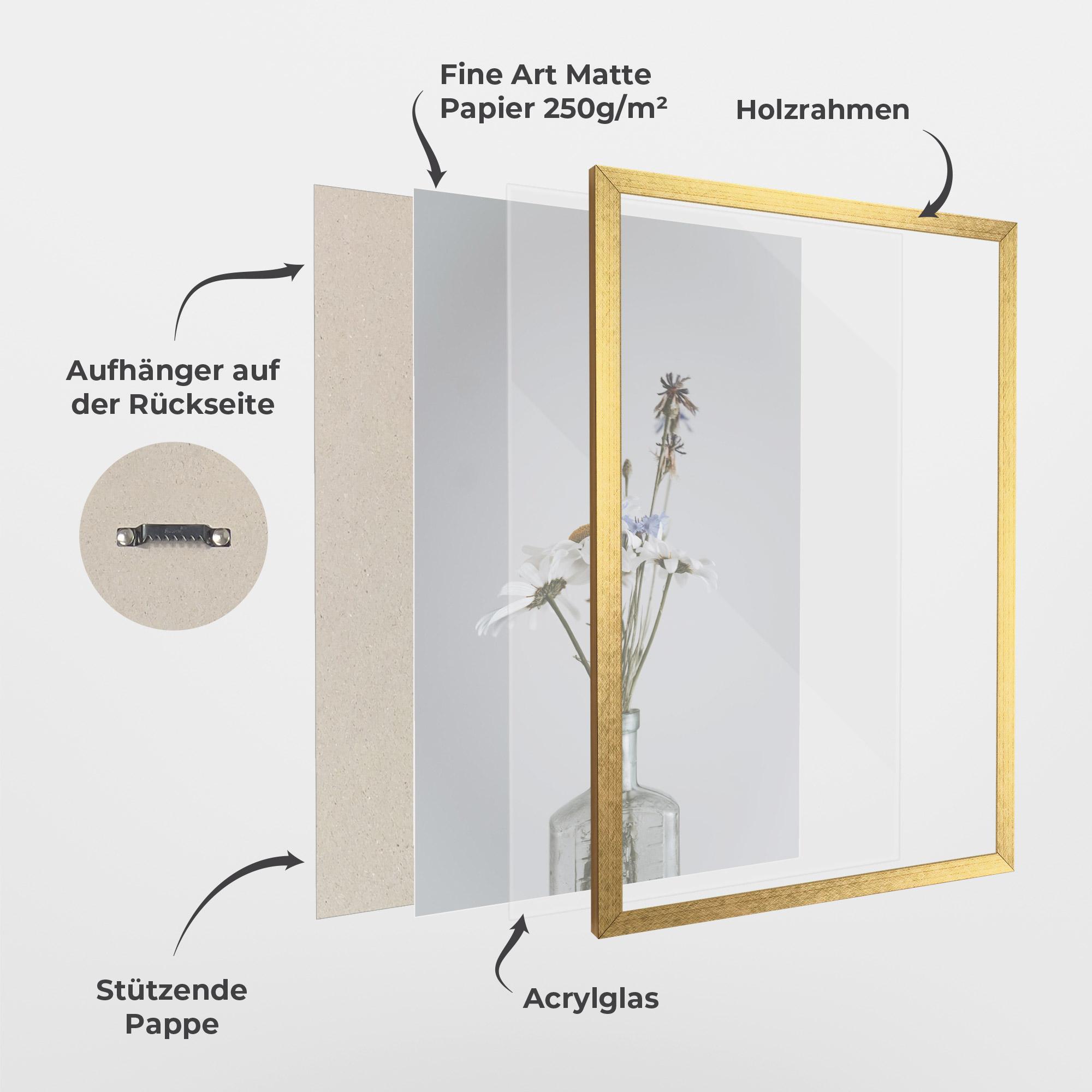 Gerahmte Poster White Flower Vase mockup 1