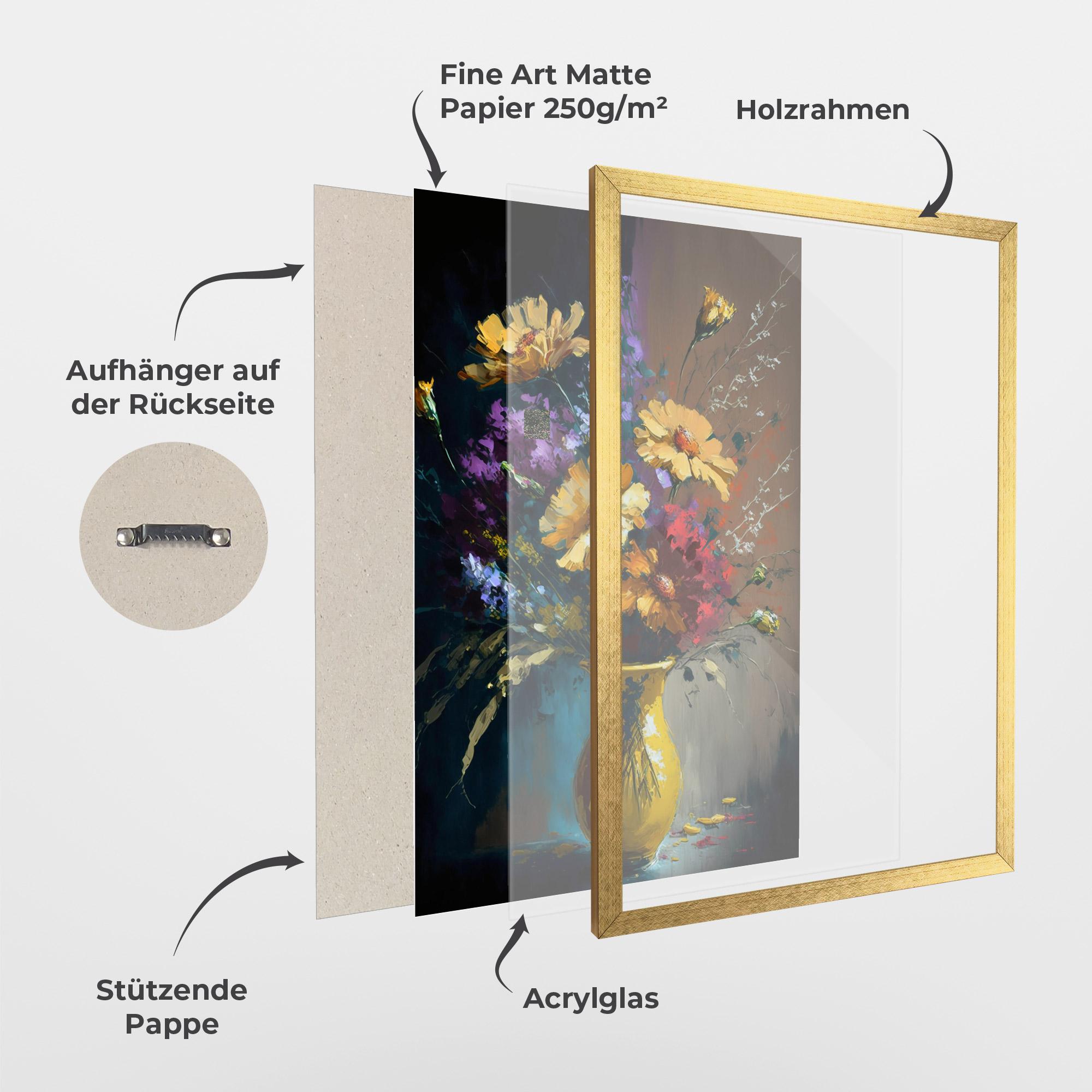 Gerahmte Poster Yellow Art Vase mockup 1