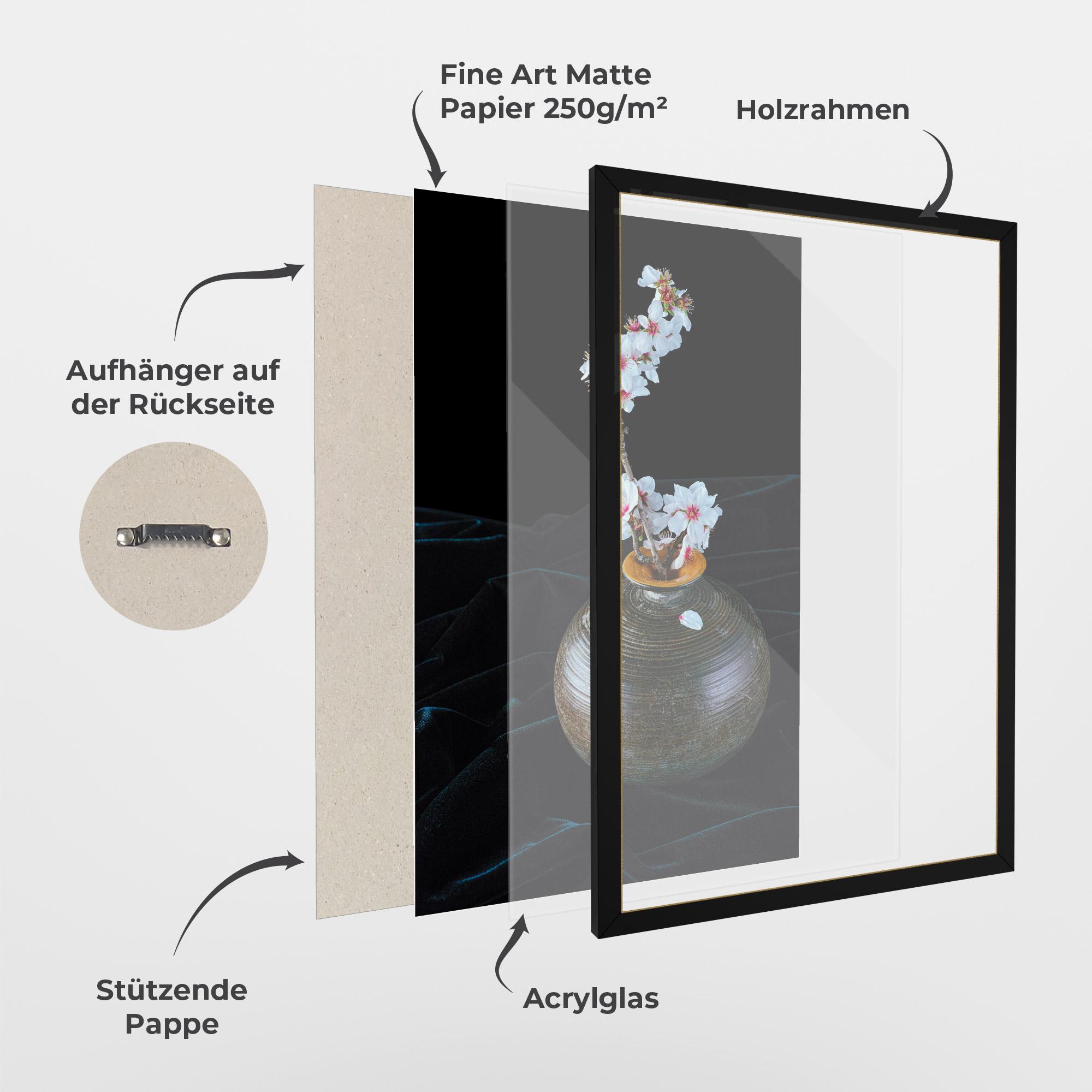 Gerahmte Poster Brown Vase Flowers mockup 1