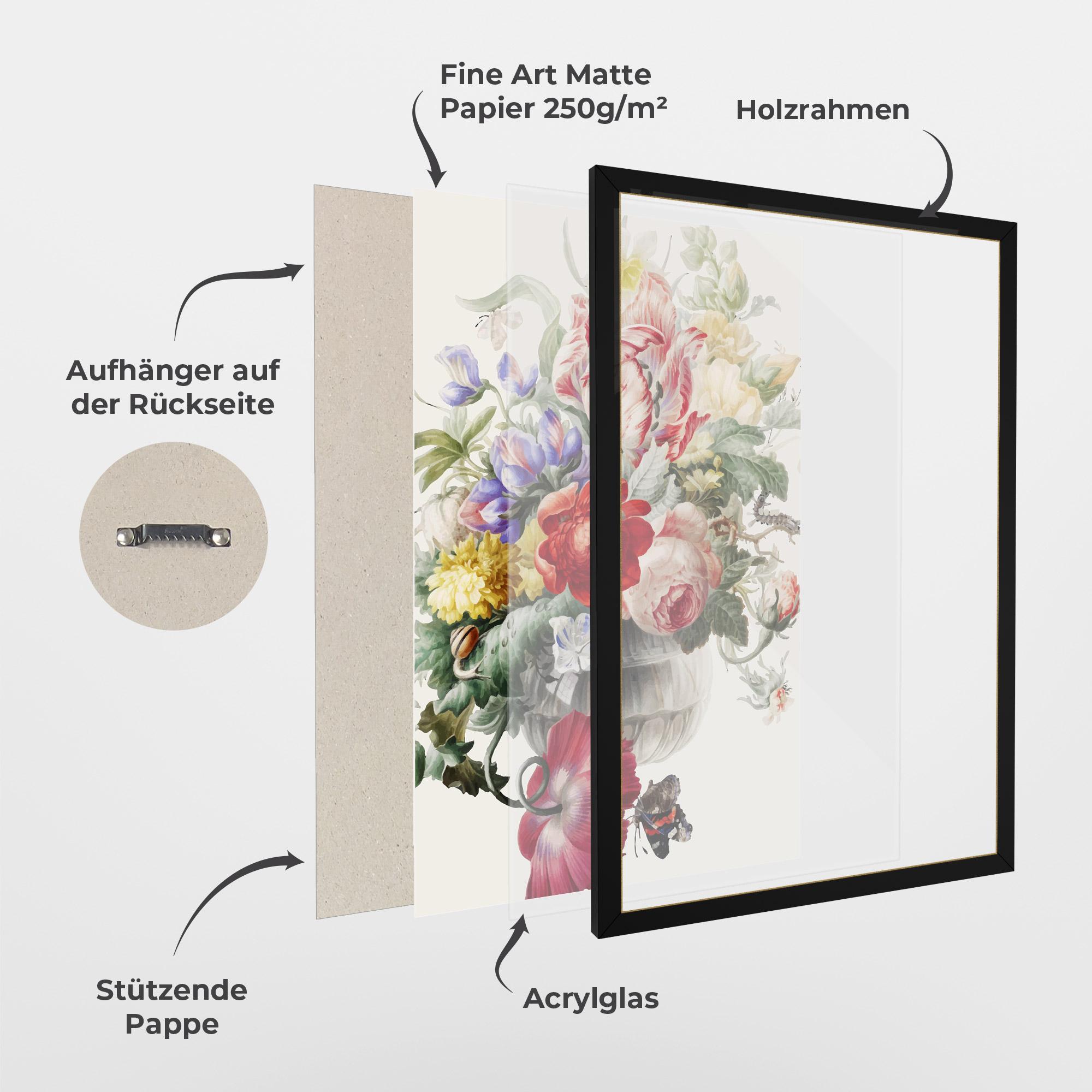 Gerahmte Poster Butterfly Vase mockup 1