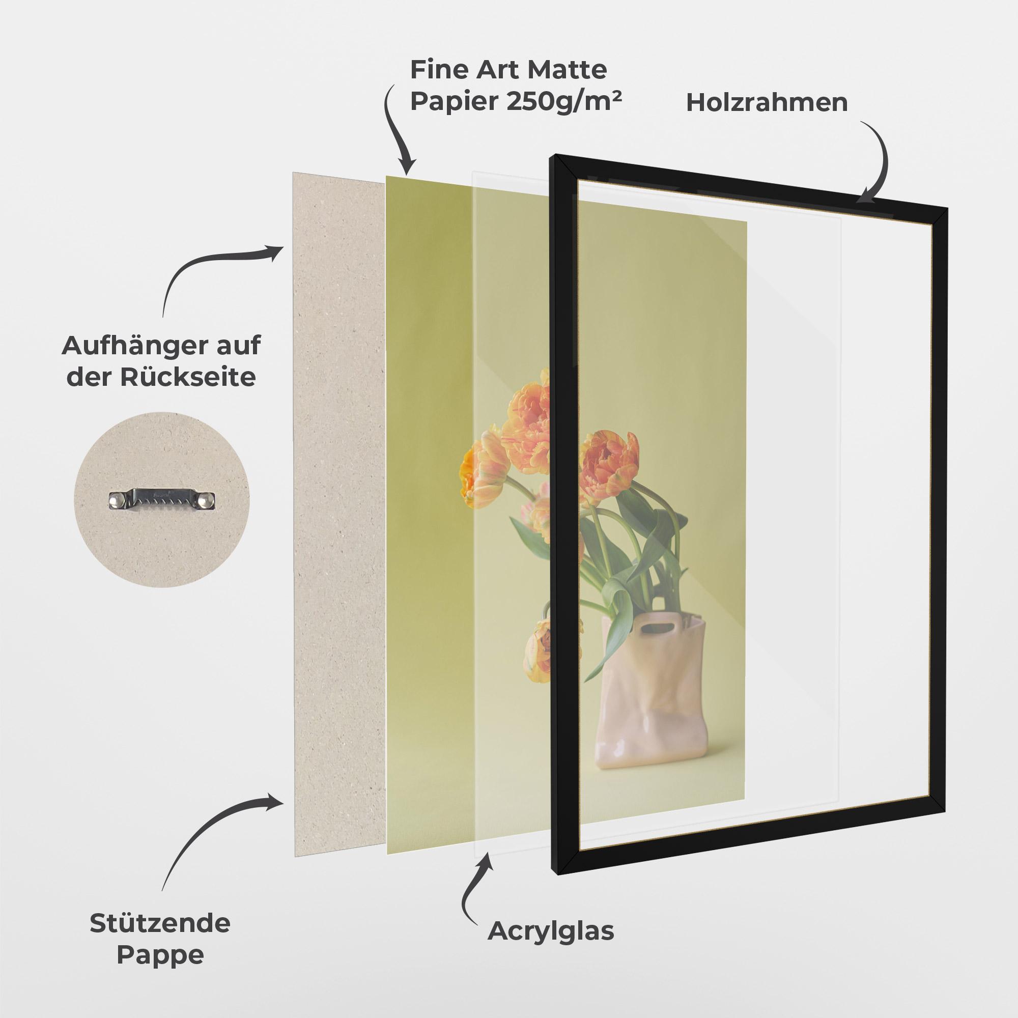 Gerahmte Poster Cream Cool Vase mockup 1