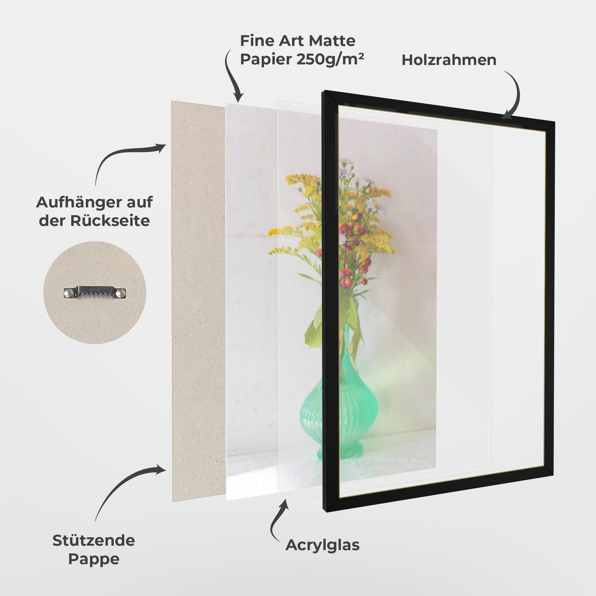 Gerahmte Poster Green Pretty Vase mockup 1