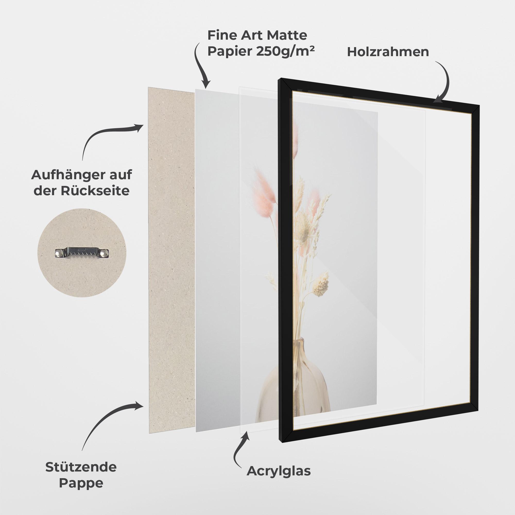 Gerahmte Poster Pink Cream Flower Vase mockup 1