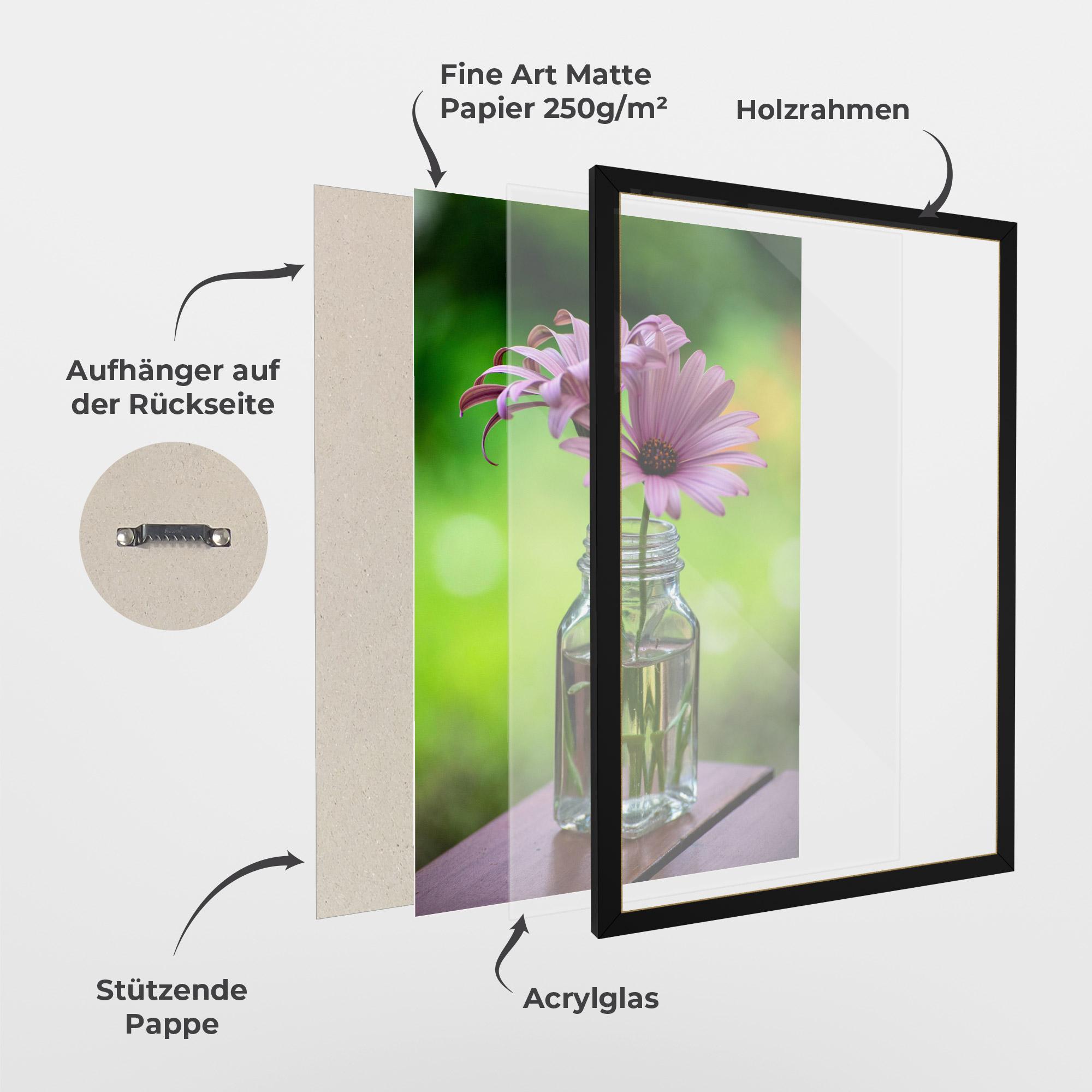 Gerahmte Poster Pink Flower Vase mockup 1