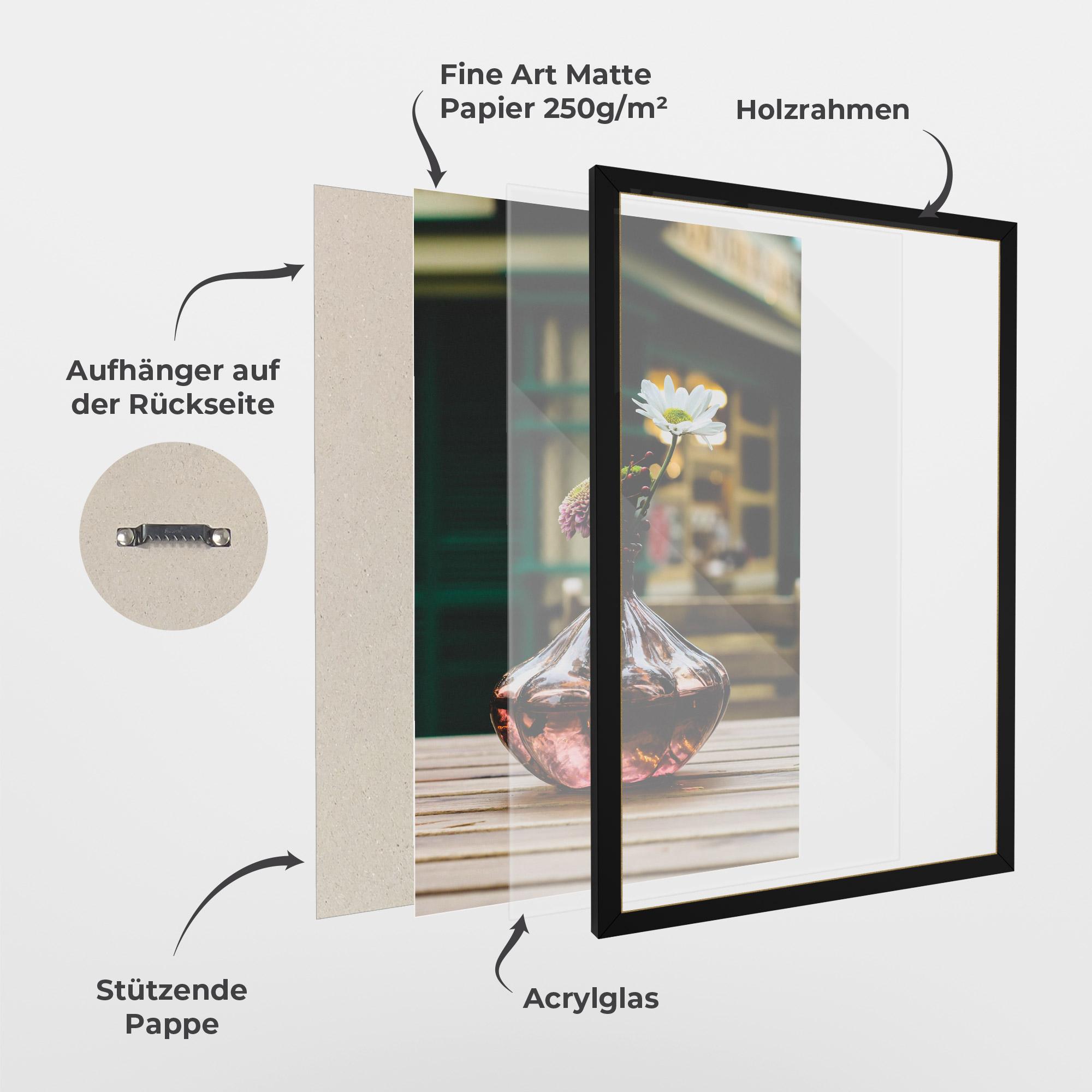 Gerahmte Poster Pink Vase Flower mockup 1