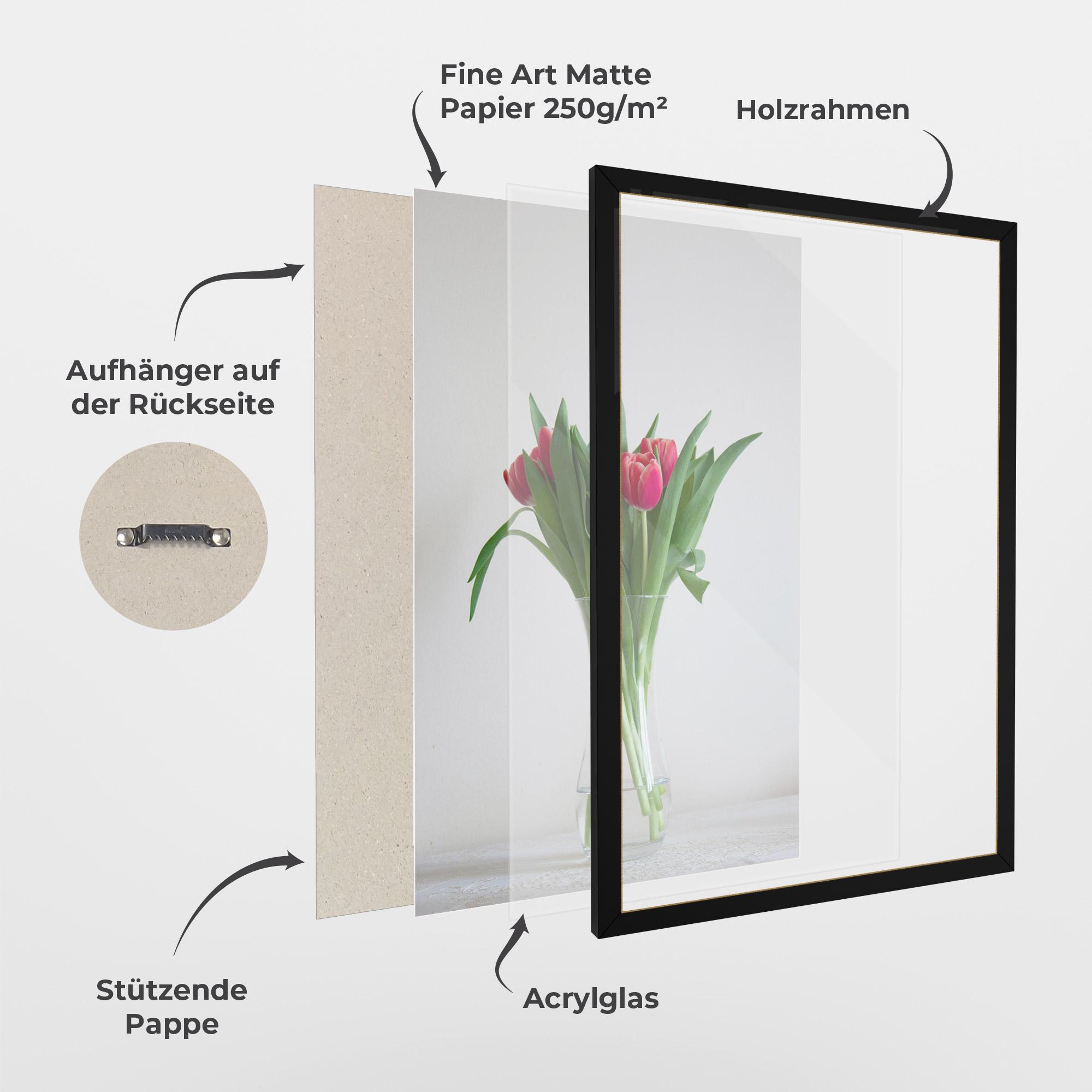 Gerahmte Poster Pretty Tulips Vase mockup 1