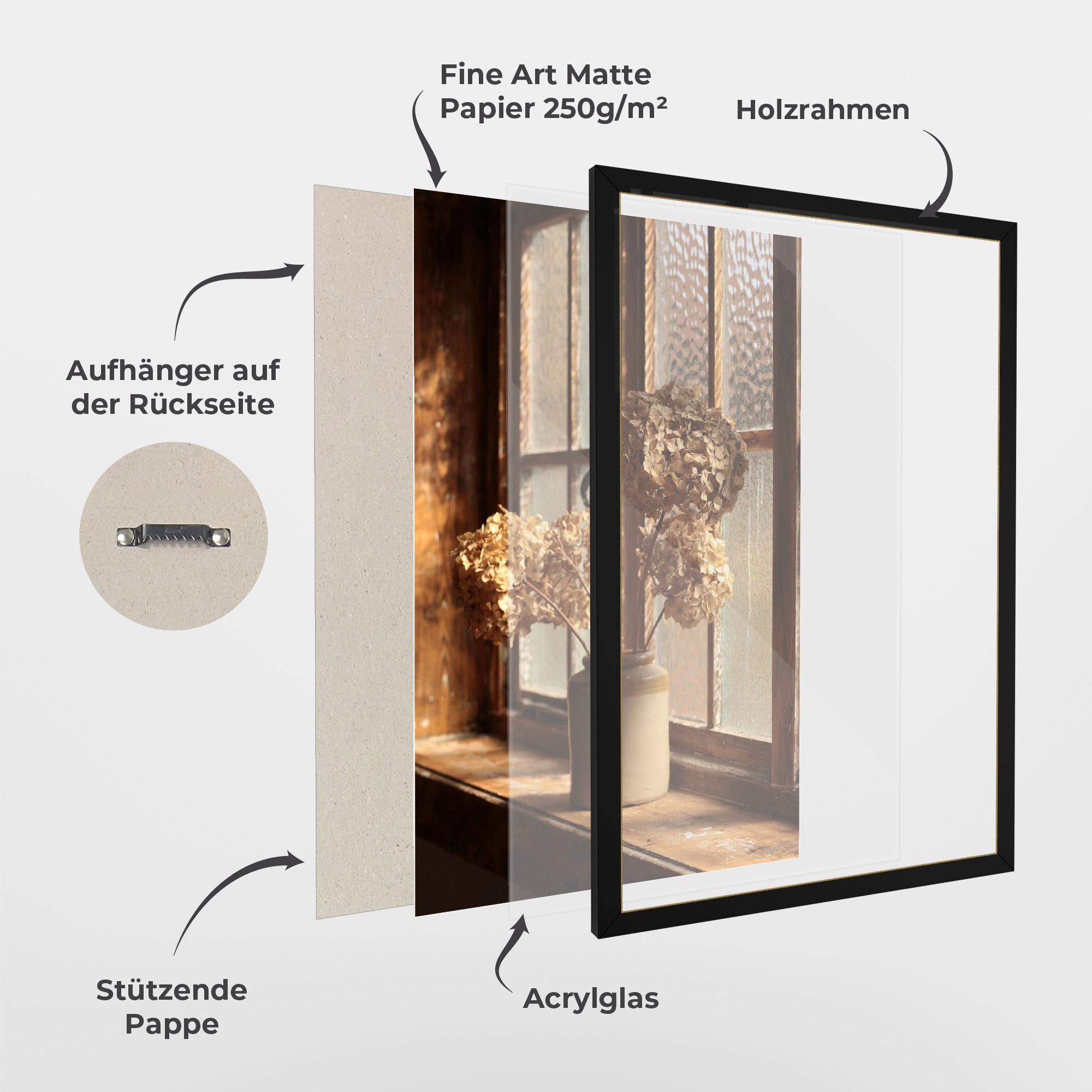 Gerahmte Poster Vintage Vase Flowers mockup 1