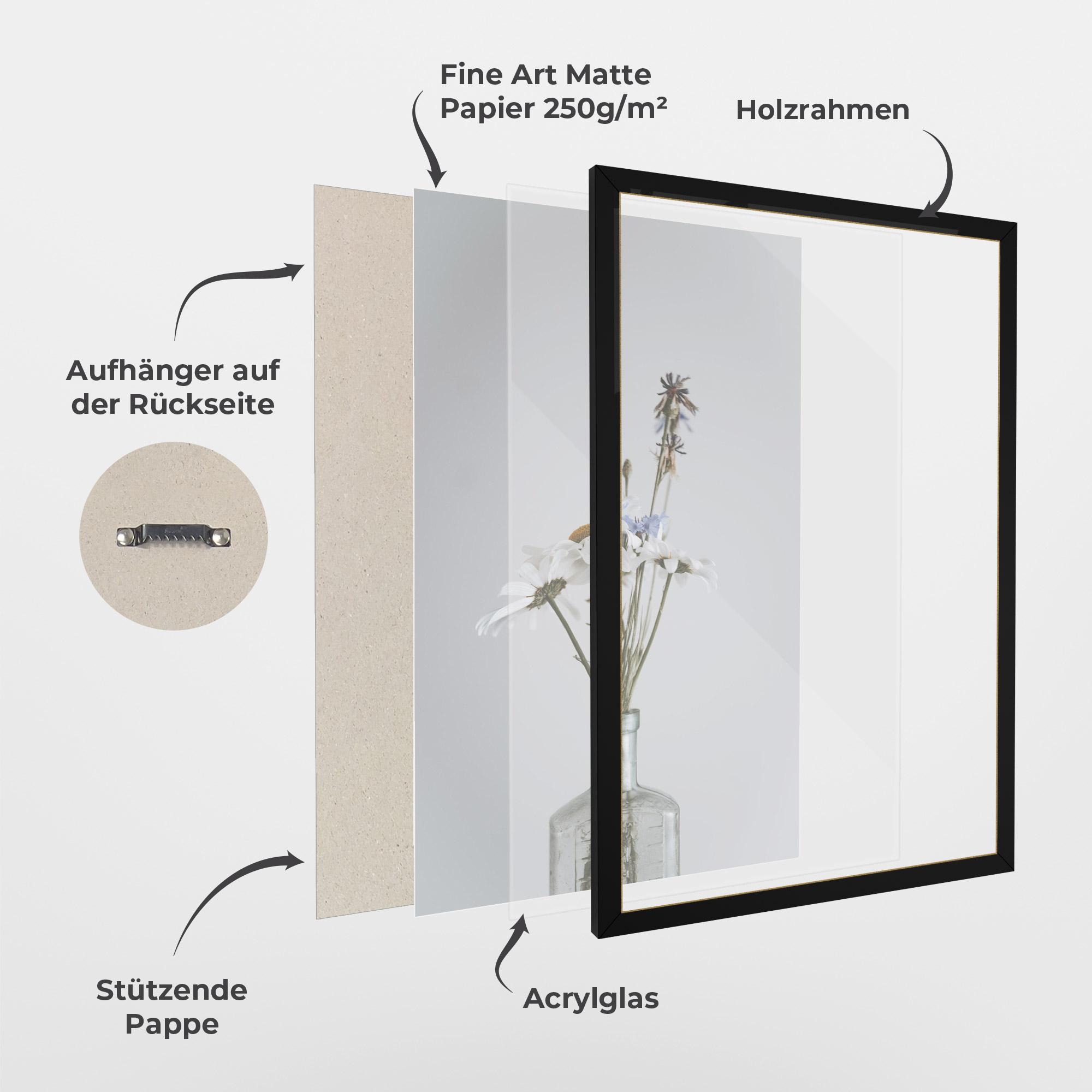 Gerahmte Poster White Flower Vase mockup 1