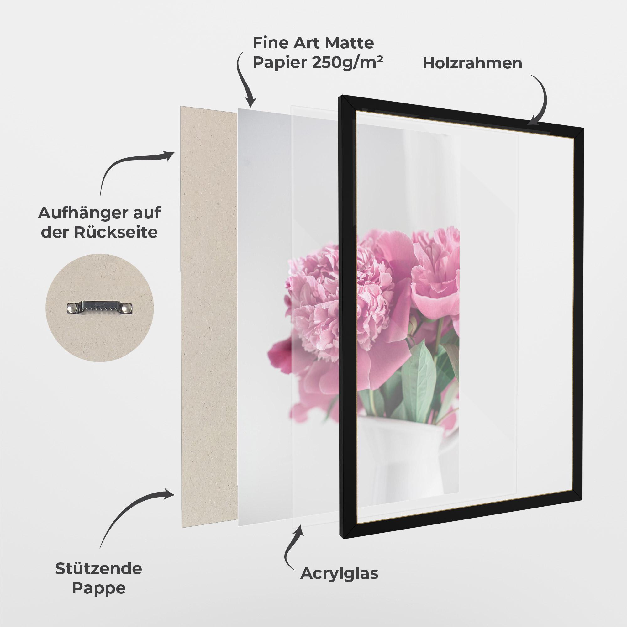 Gerahmte Poster White Vase Pink mockup 1