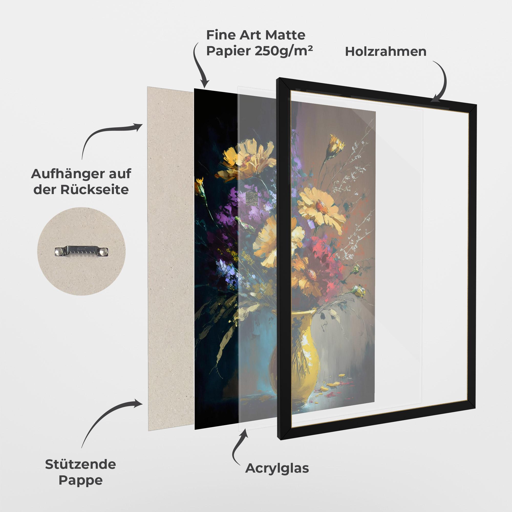 Gerahmte Poster Yellow Art Vase mockup 1