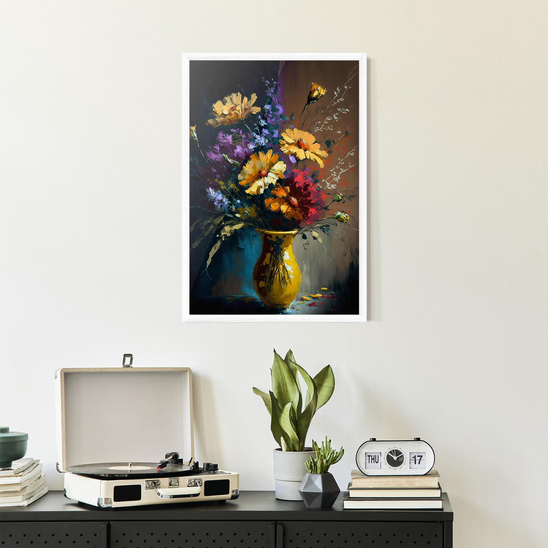 Gerahmte Poster Yellow Art Vase mockup 2