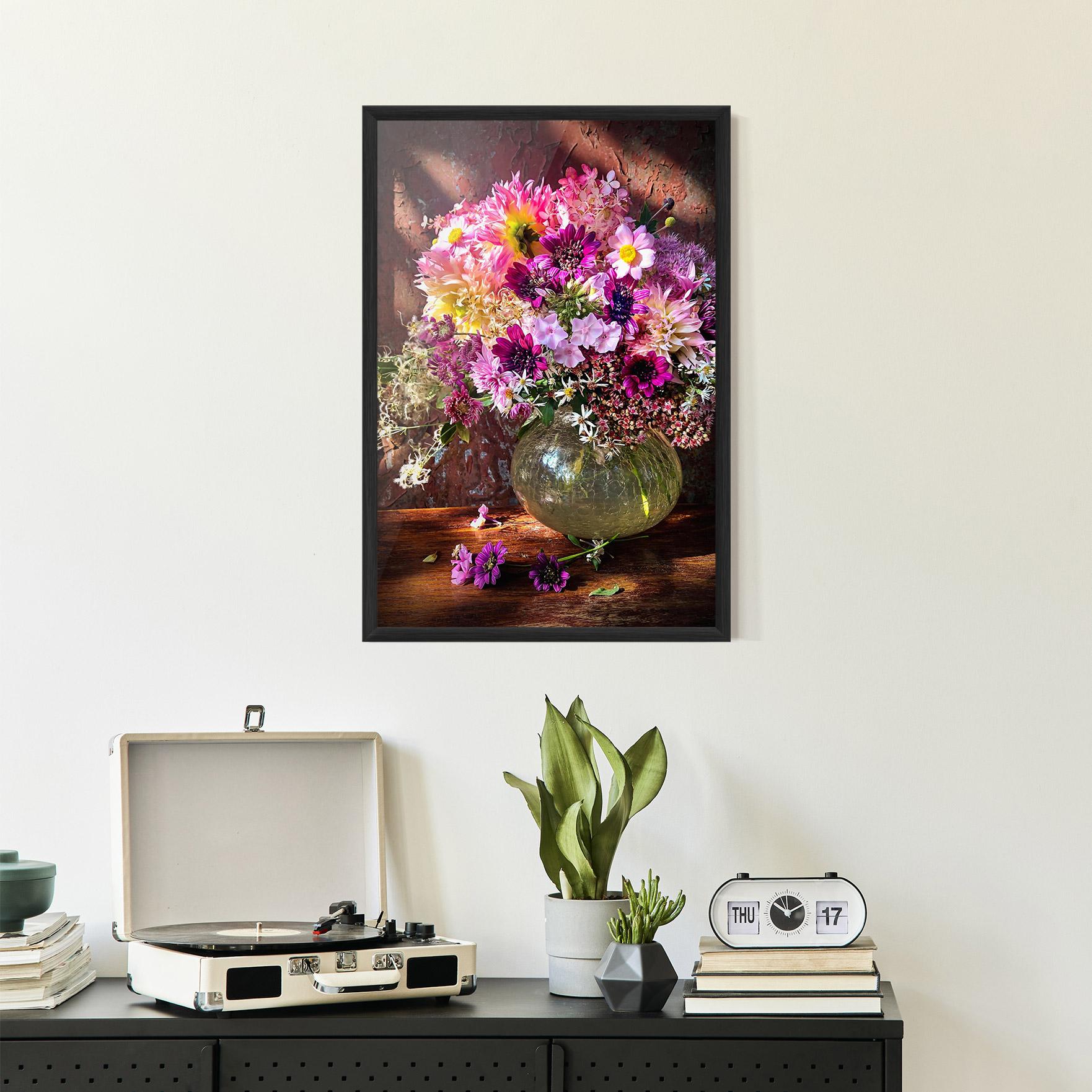 Gerahmte Poster Purple Flowers Vasw mockup 2