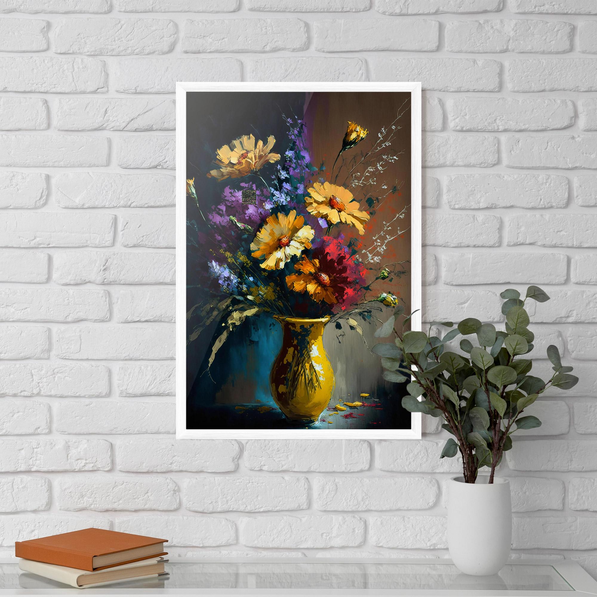 Gerahmte Poster Yellow Art Vase mockup 5