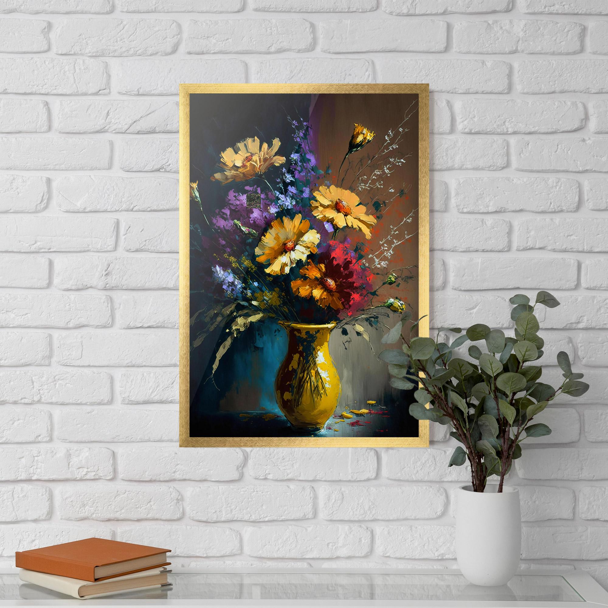 Gerahmte Poster Yellow Art Vase mockup 5