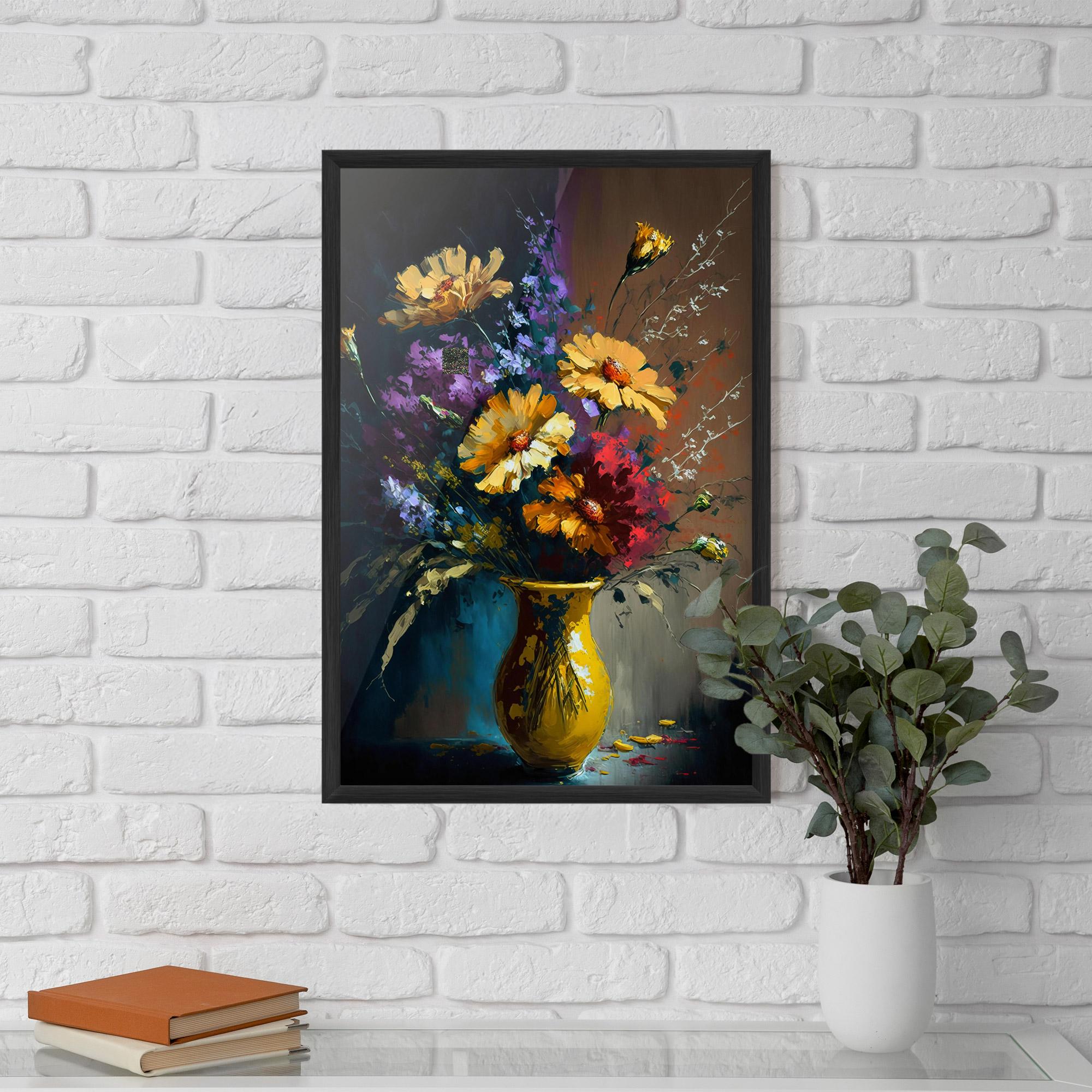 Gerahmte Poster Yellow Art Vase mockup 5