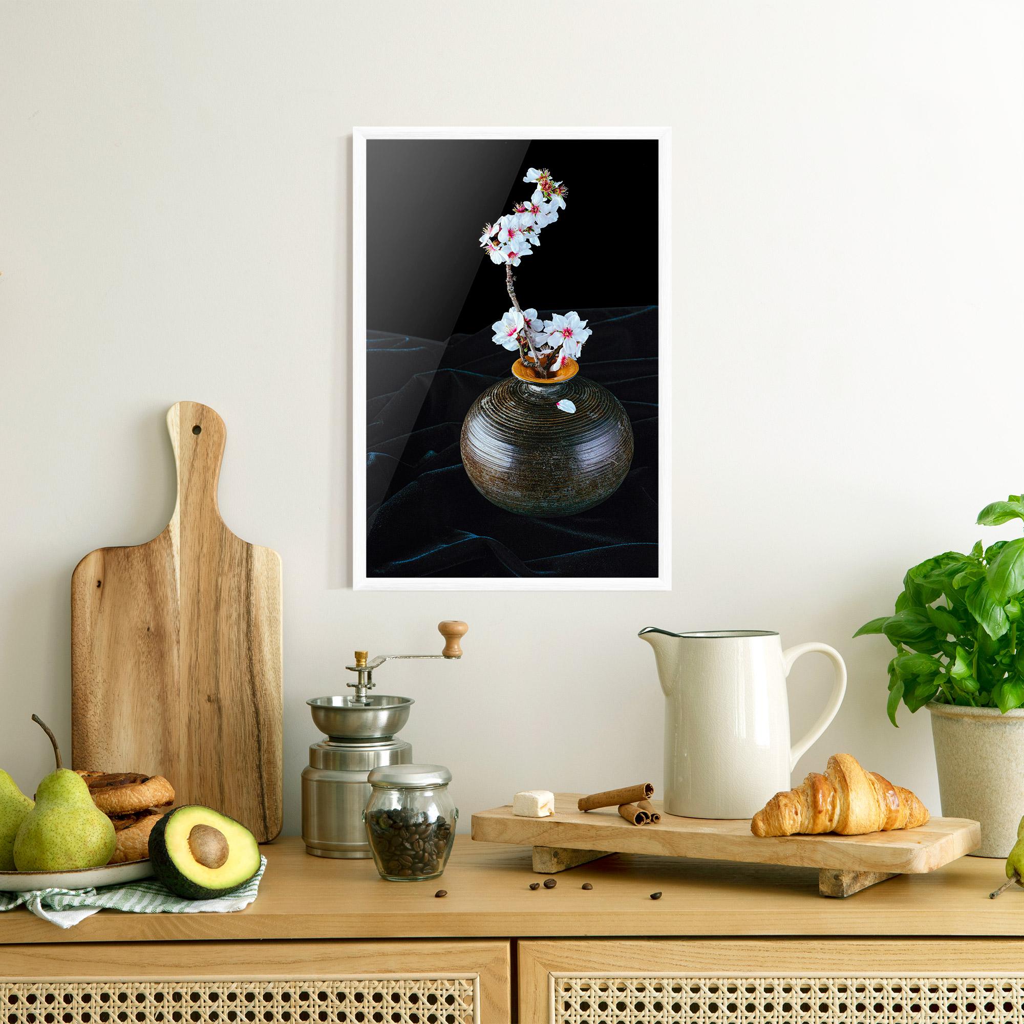 Gerahmte Poster Brown Vase Flowers mockup 8