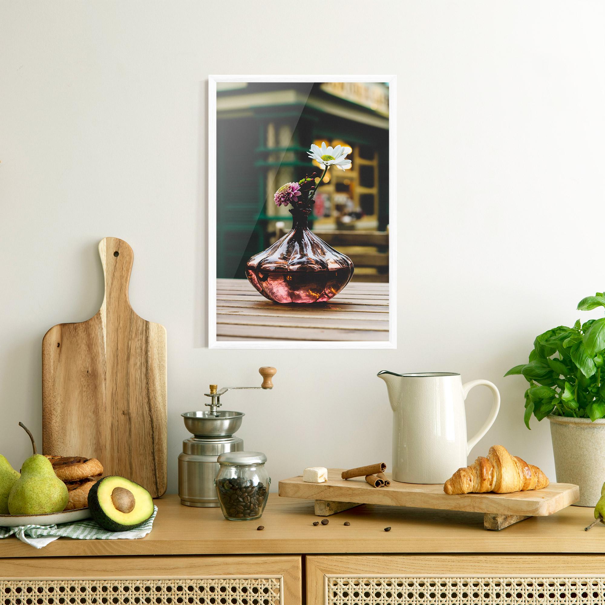 Gerahmte Poster Pink Vase Flower mockup 8