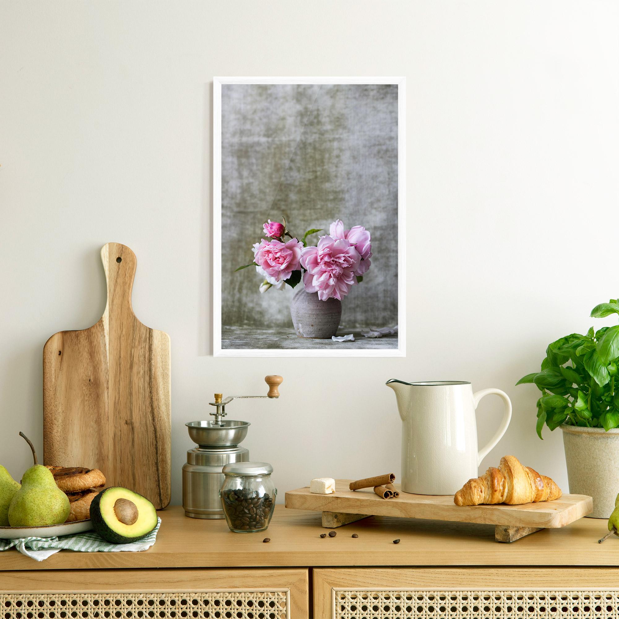 Gerahmte Poster Rose Vase mockup 8
