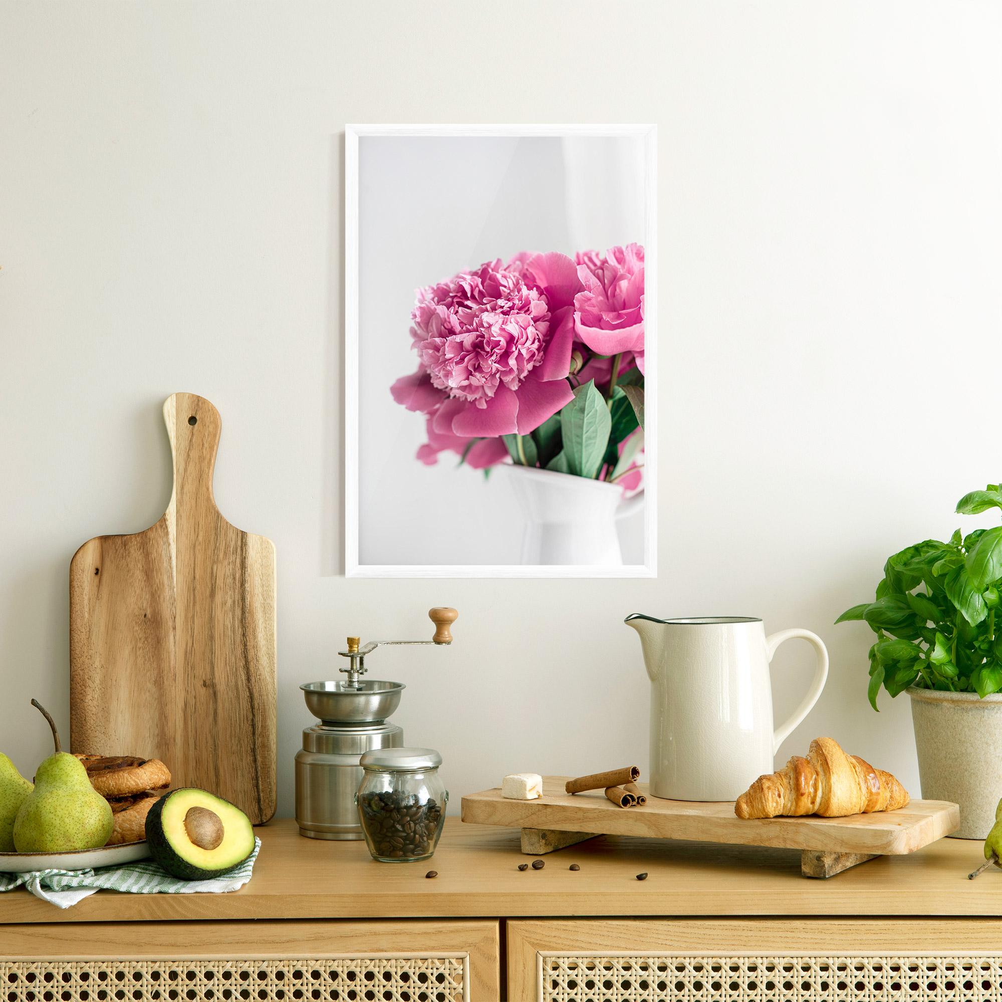Gerahmte Poster White Vase Pink mockup 8