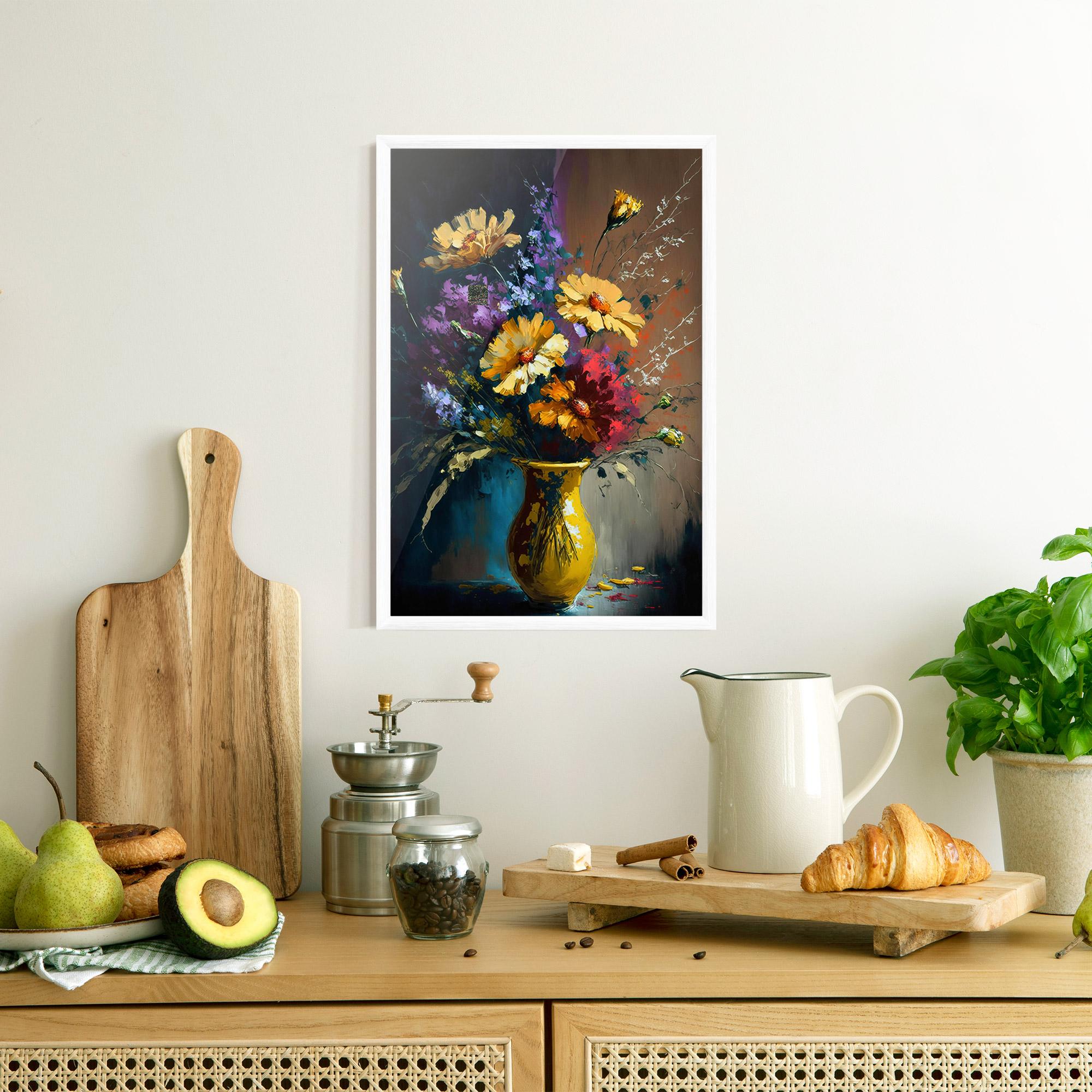 Gerahmte Poster Yellow Art Vase mockup 8
