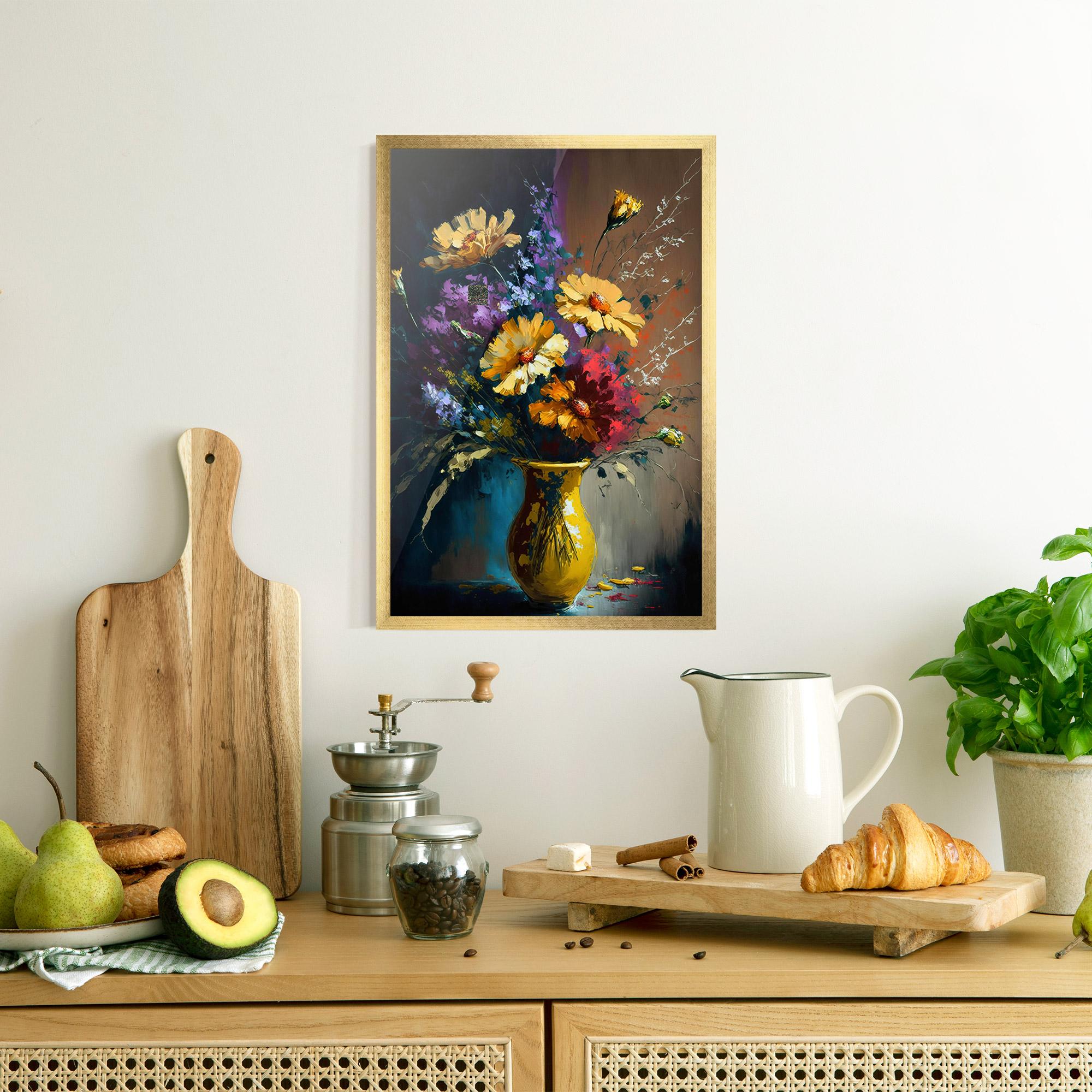Gerahmte Poster Yellow Art Vase mockup 8