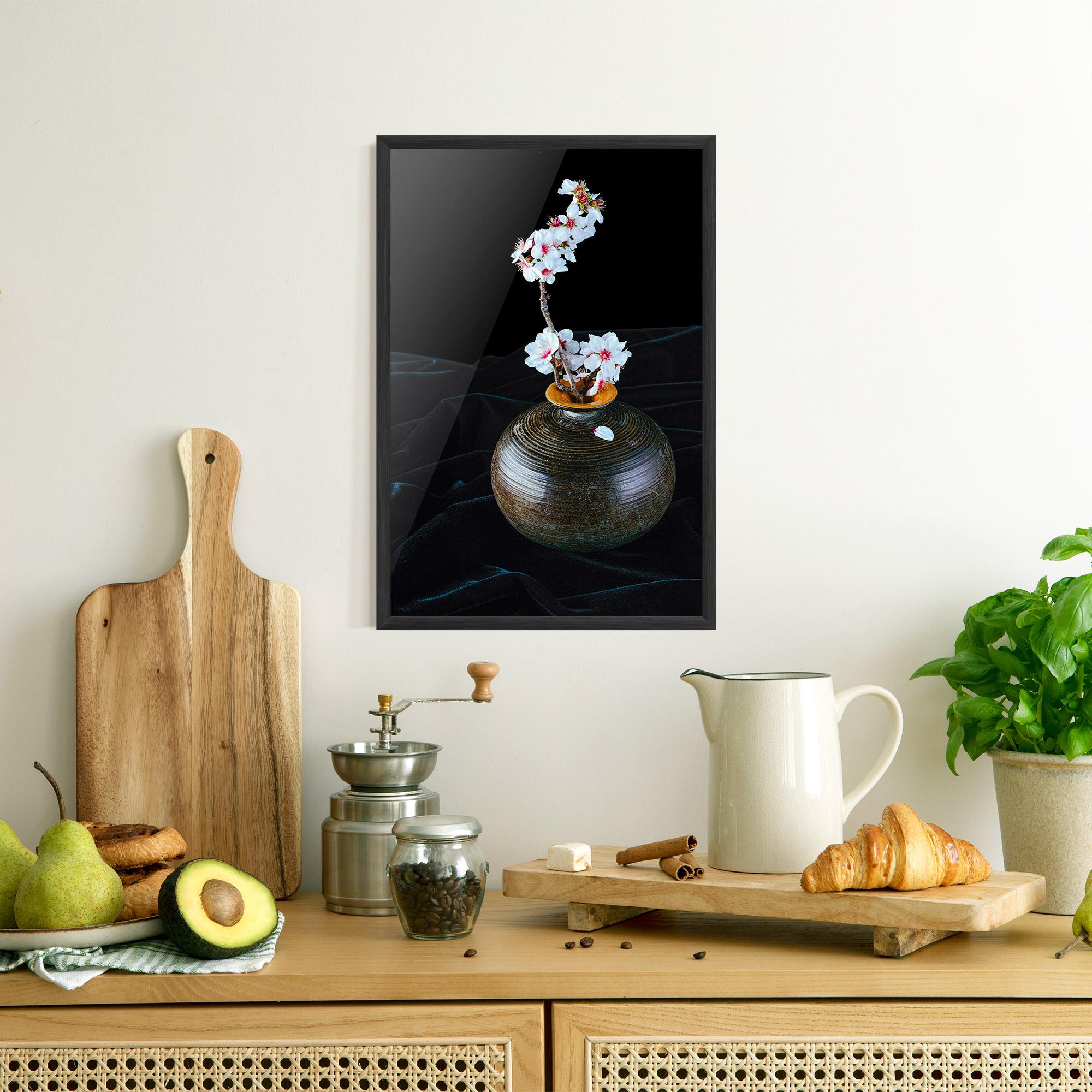 Gerahmte Poster Brown Vase Flowers mockup 8