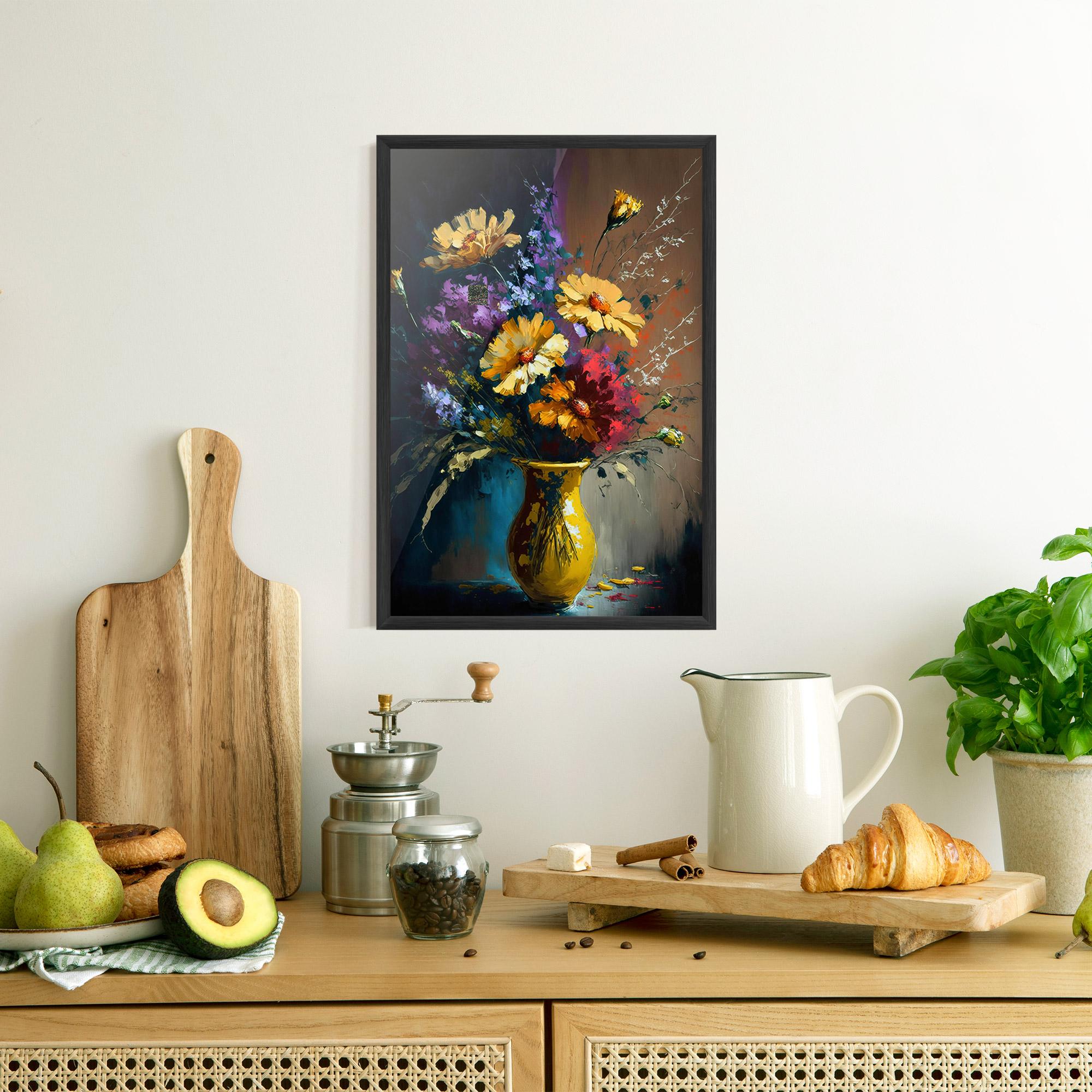 Gerahmte Poster Yellow Art Vase mockup 8