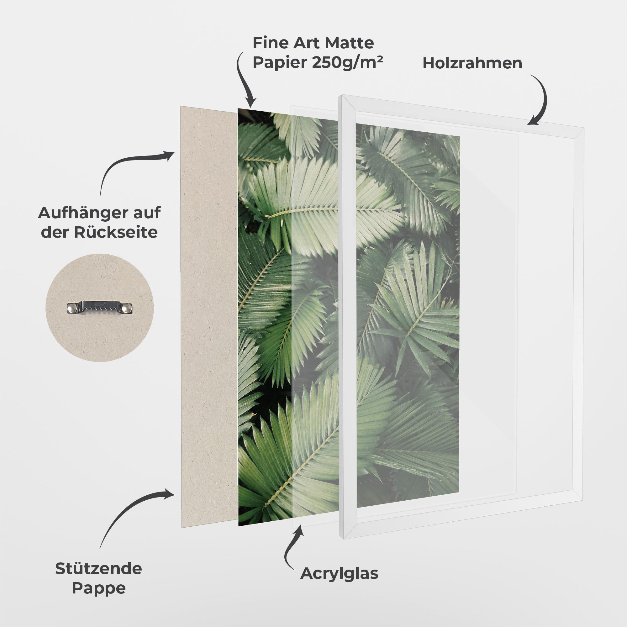 Gerahmte Poster Green Leaves mockup 1