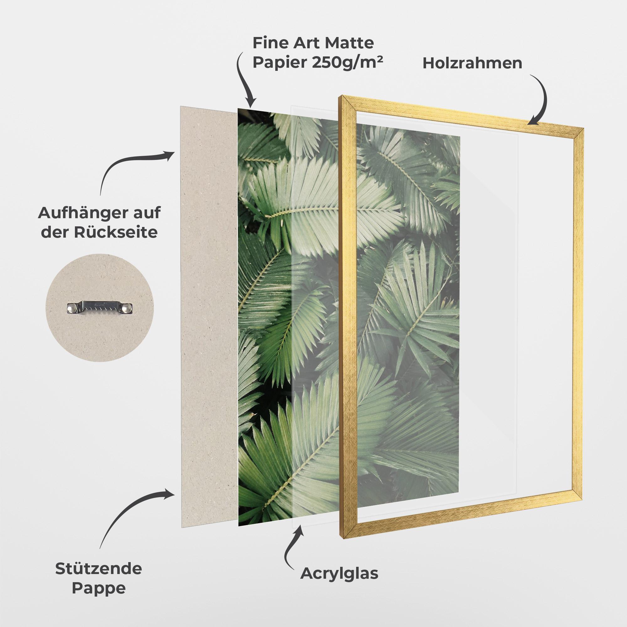 Gerahmte Poster Green Leaves mockup 1