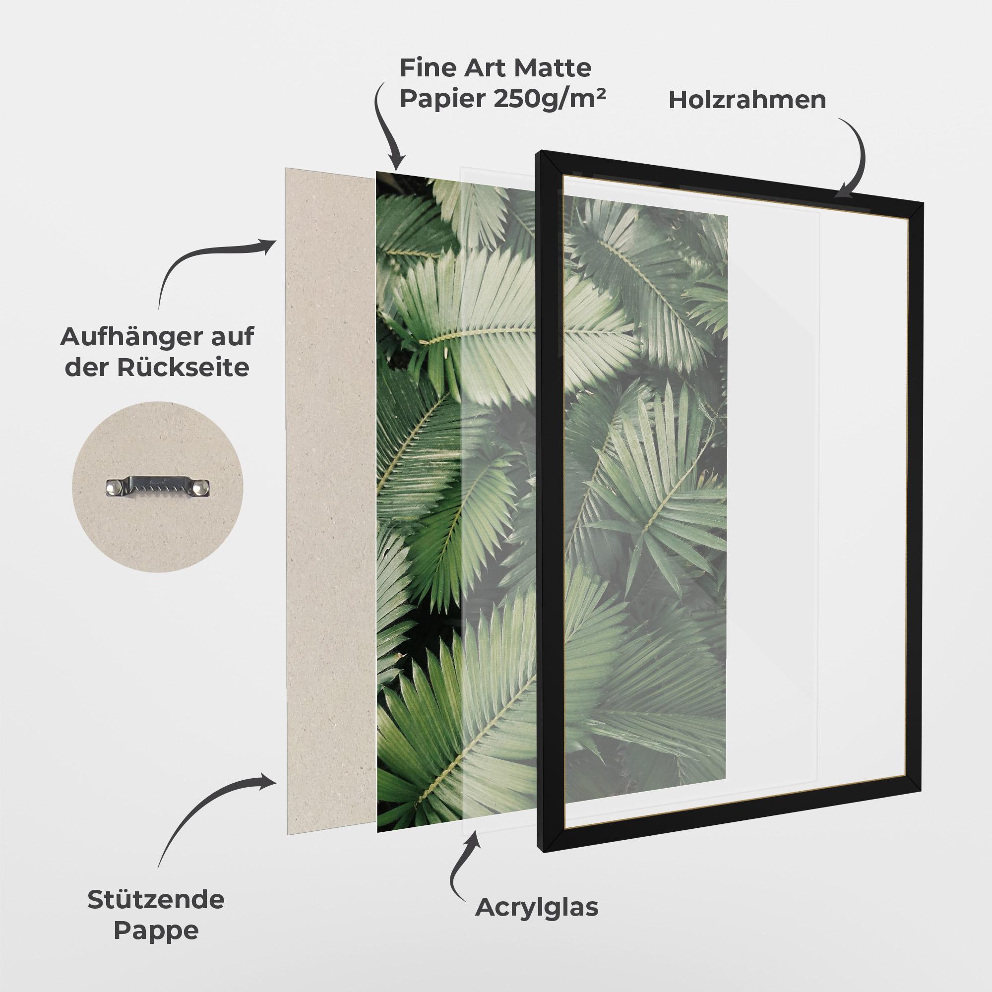 Gerahmte Poster Green Leaves mockup 1