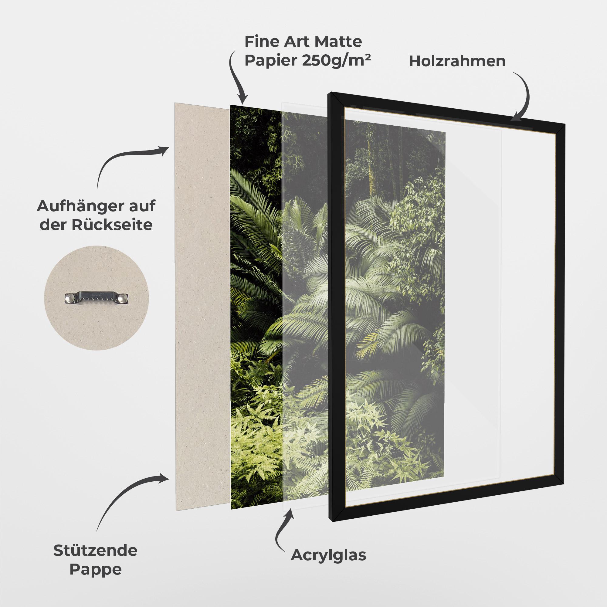 Gerahmte Poster Into The Jungle mockup 1