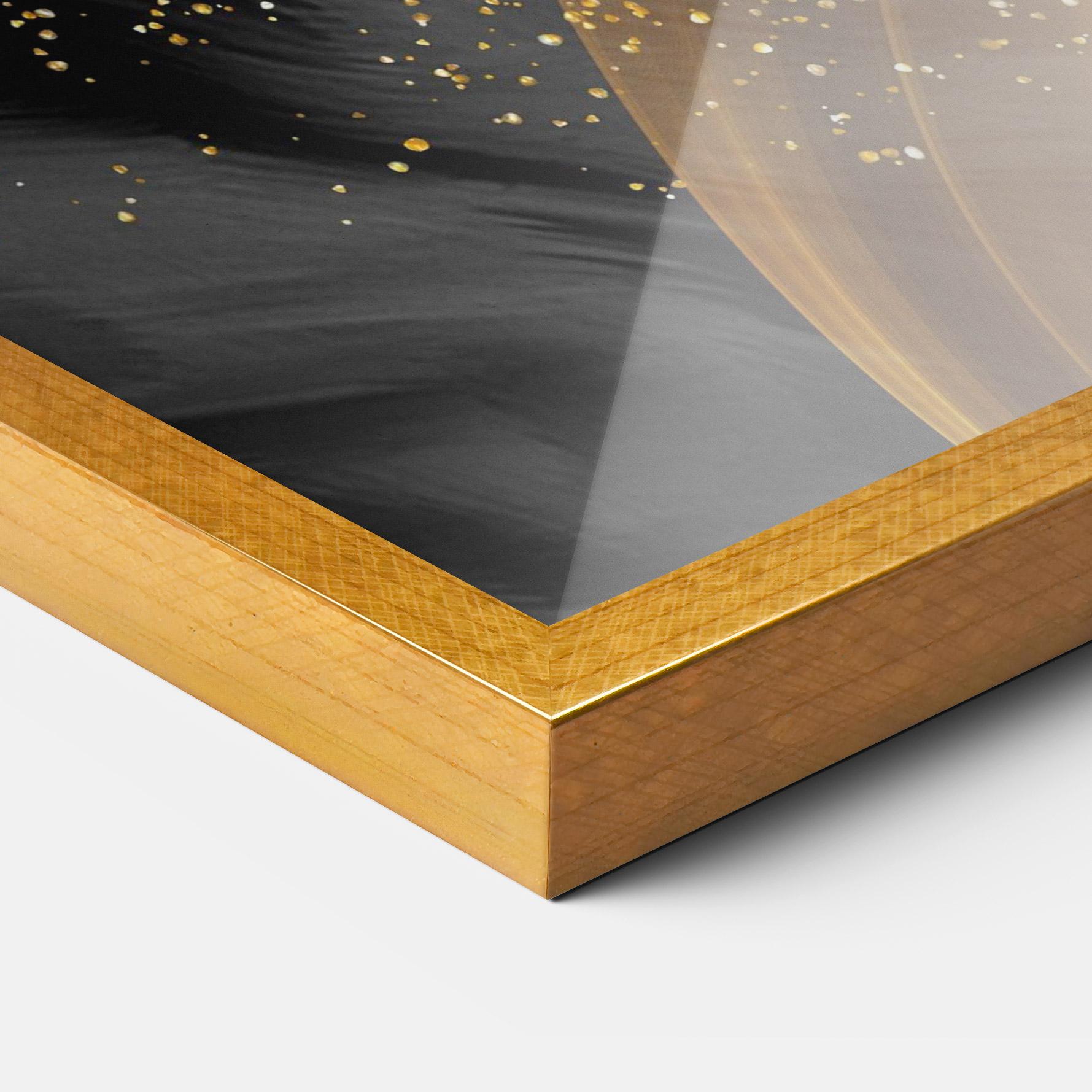 Gerahmte Poster Golden Leaves Red mockup 3