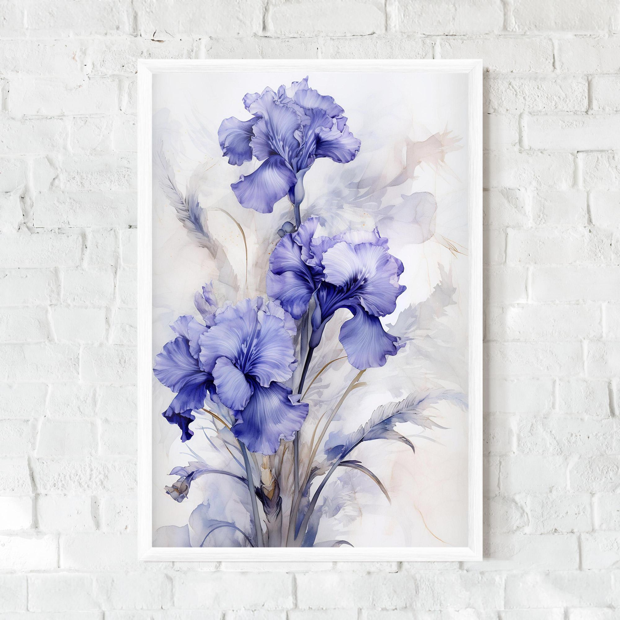 Gerahmte Poster Purple Iris Painting mockup 0