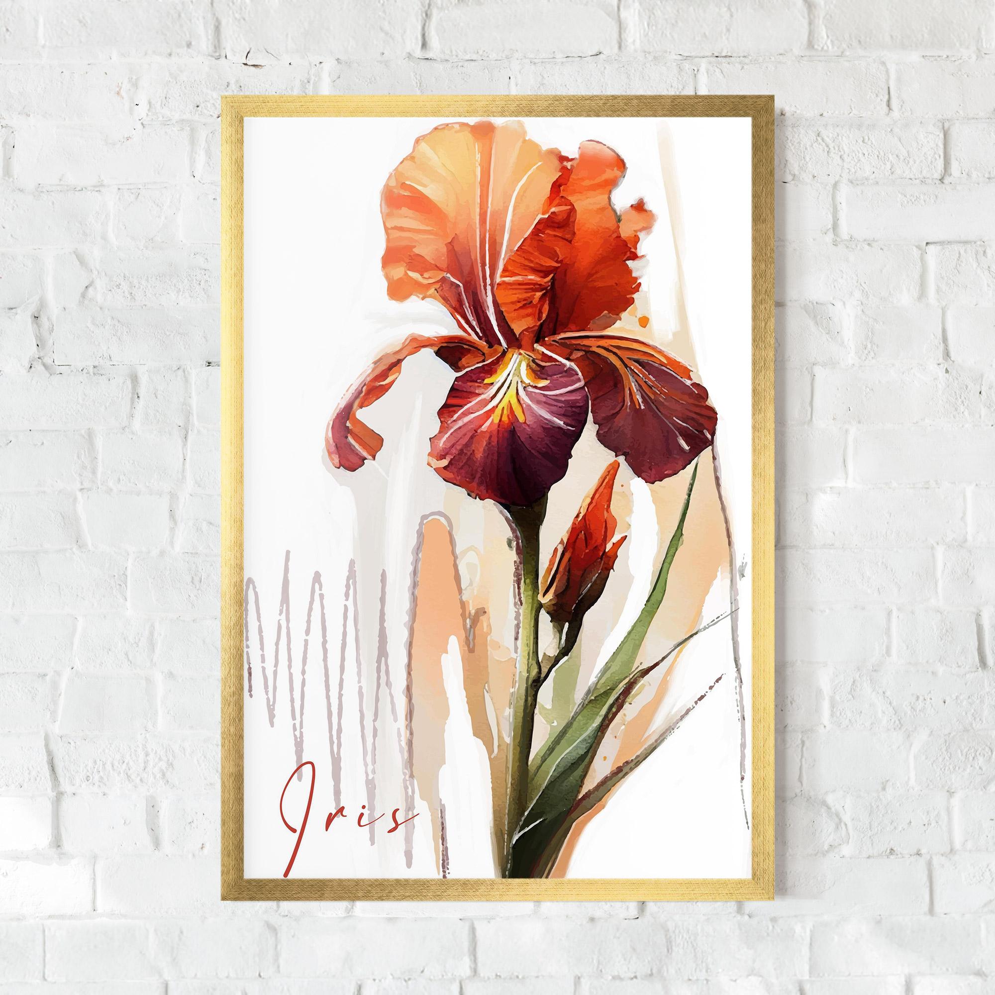 Gerahmte Poster Orange Iris mockup 0