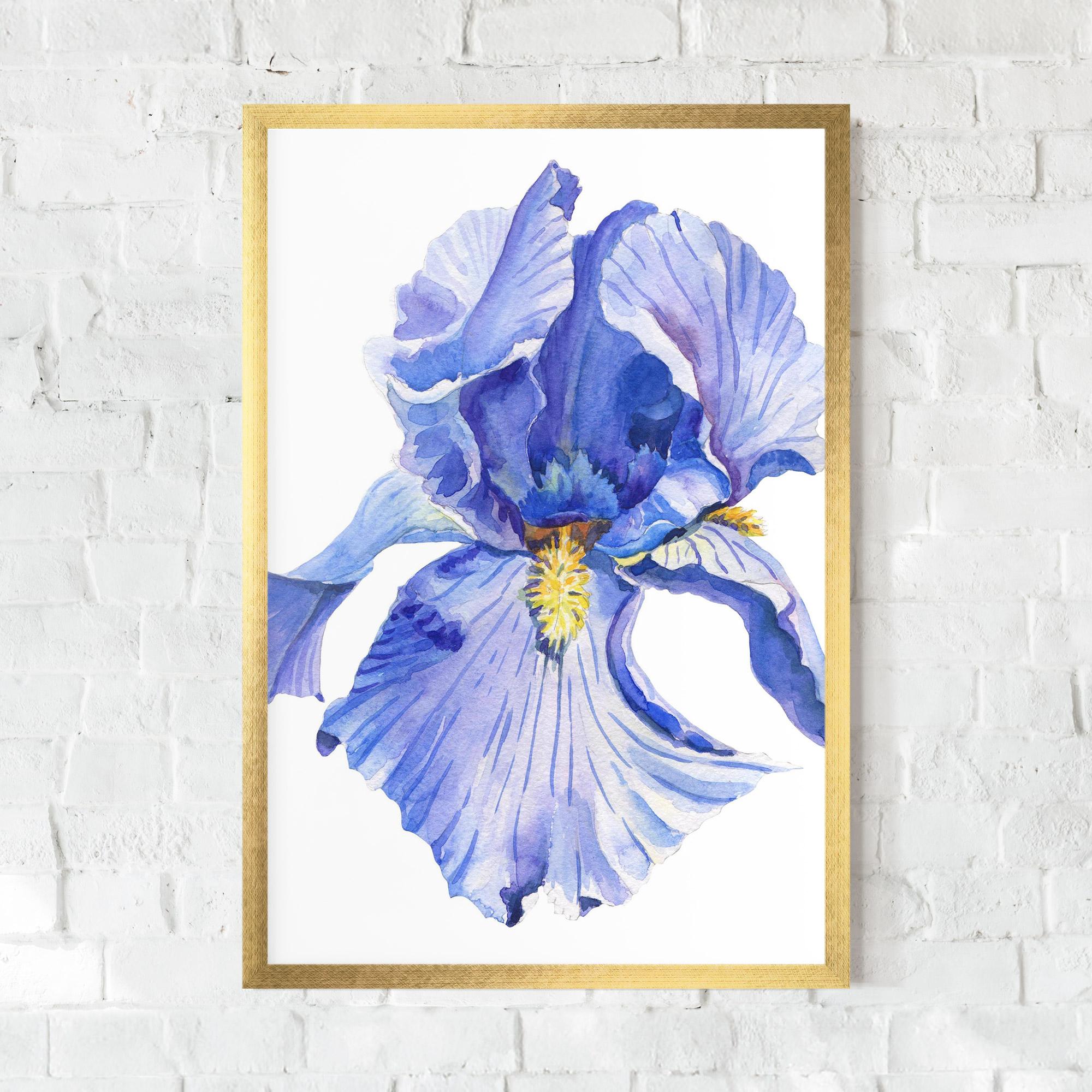 Gerahmte Poster Purple Iris On White mockup 0